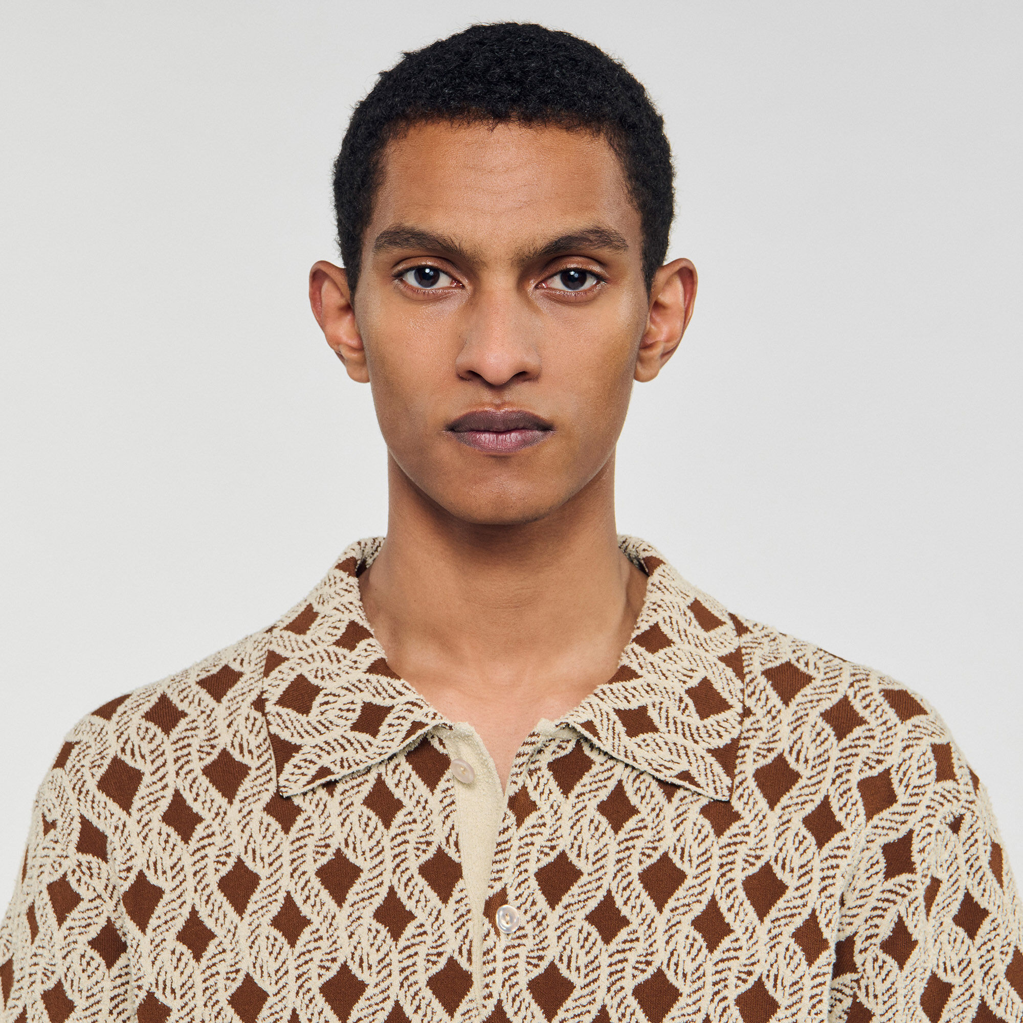 Chemise jacquard à cordes