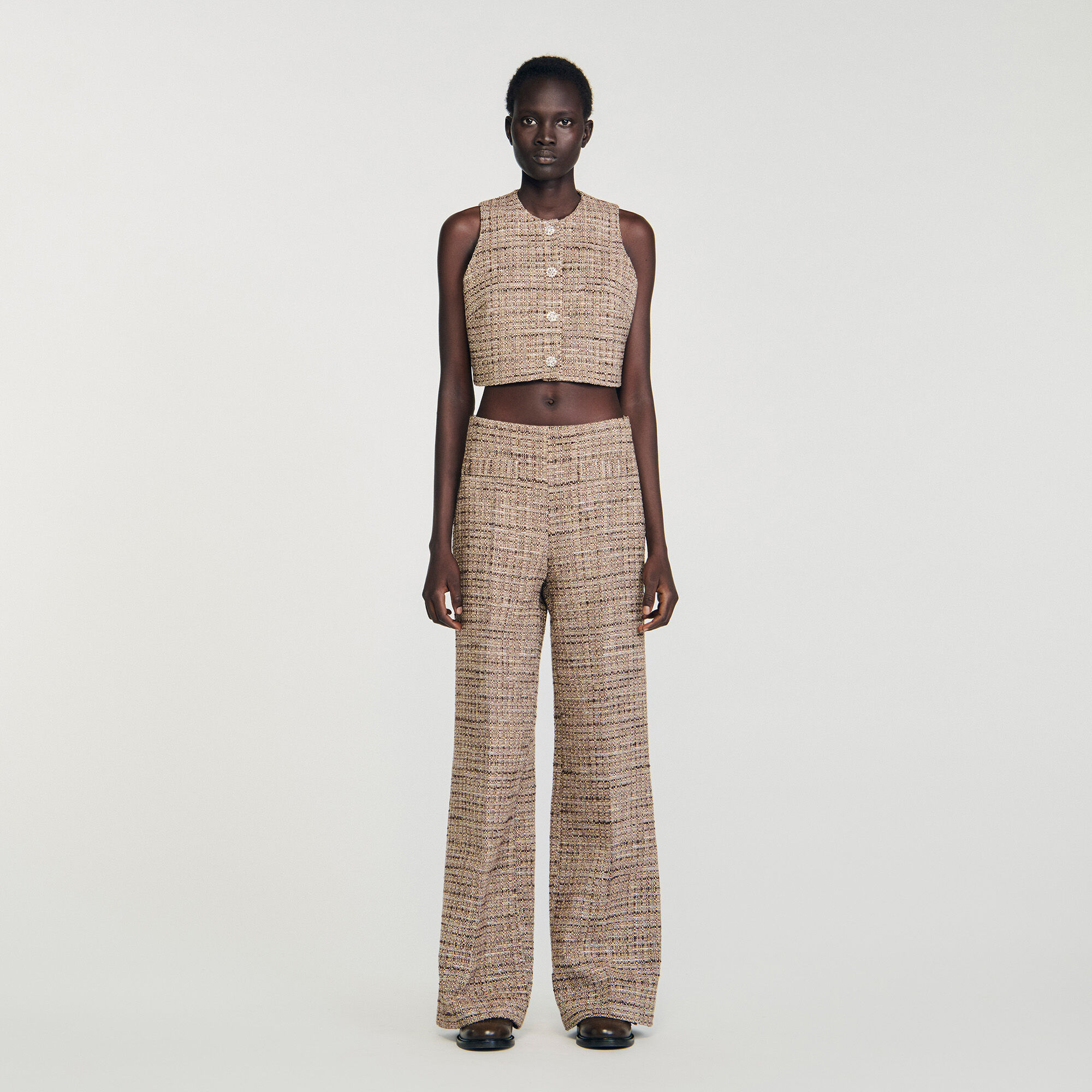Pantalons en tweed décoratifs