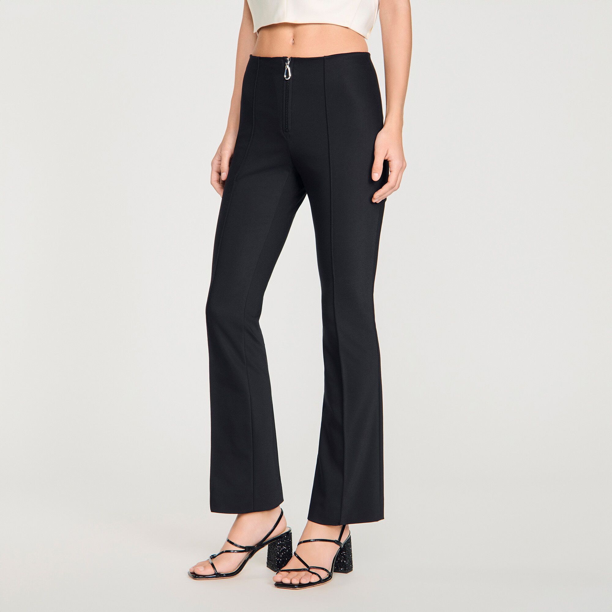 Pantalon à plis et fermeture éclair