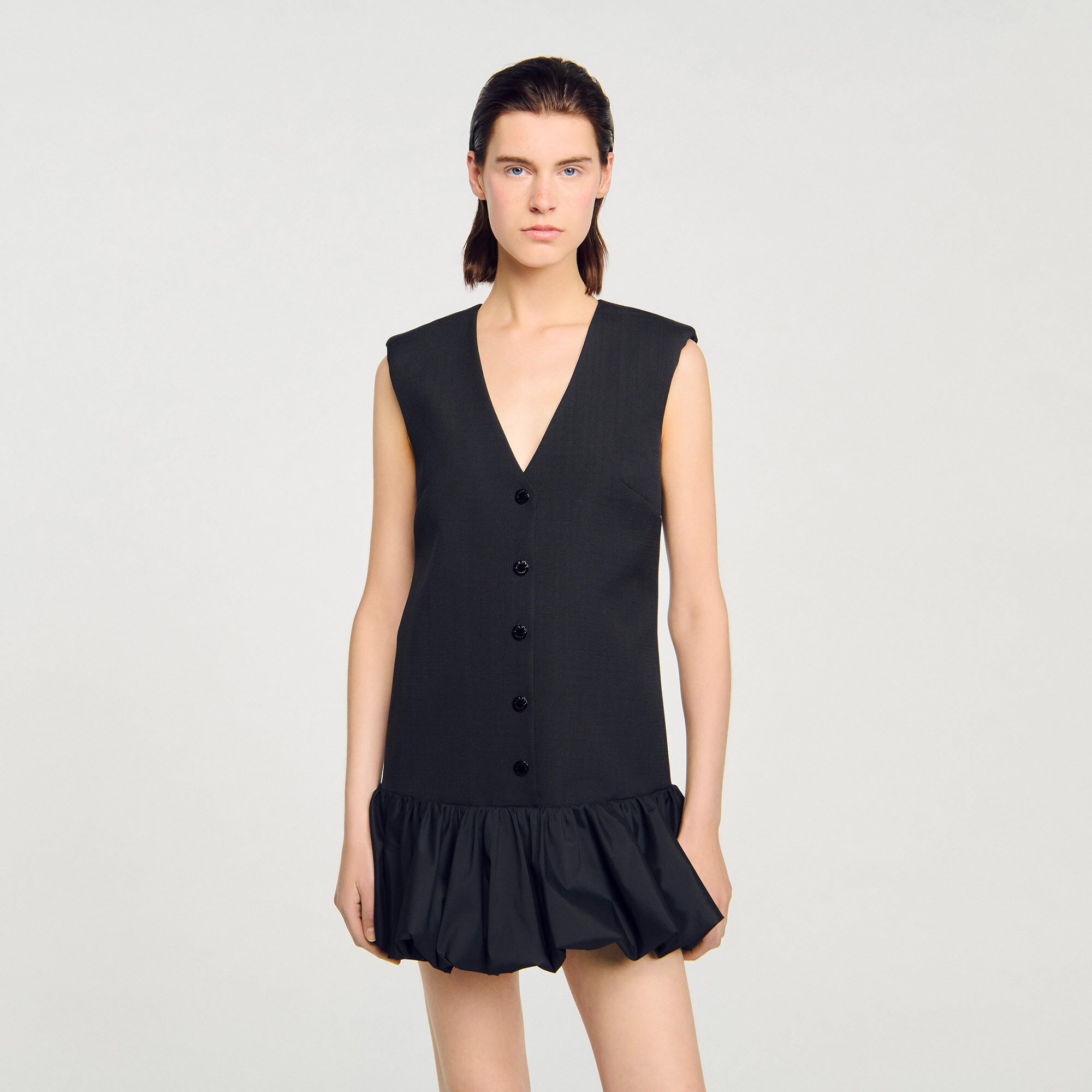 Mini robe structurée avec volant