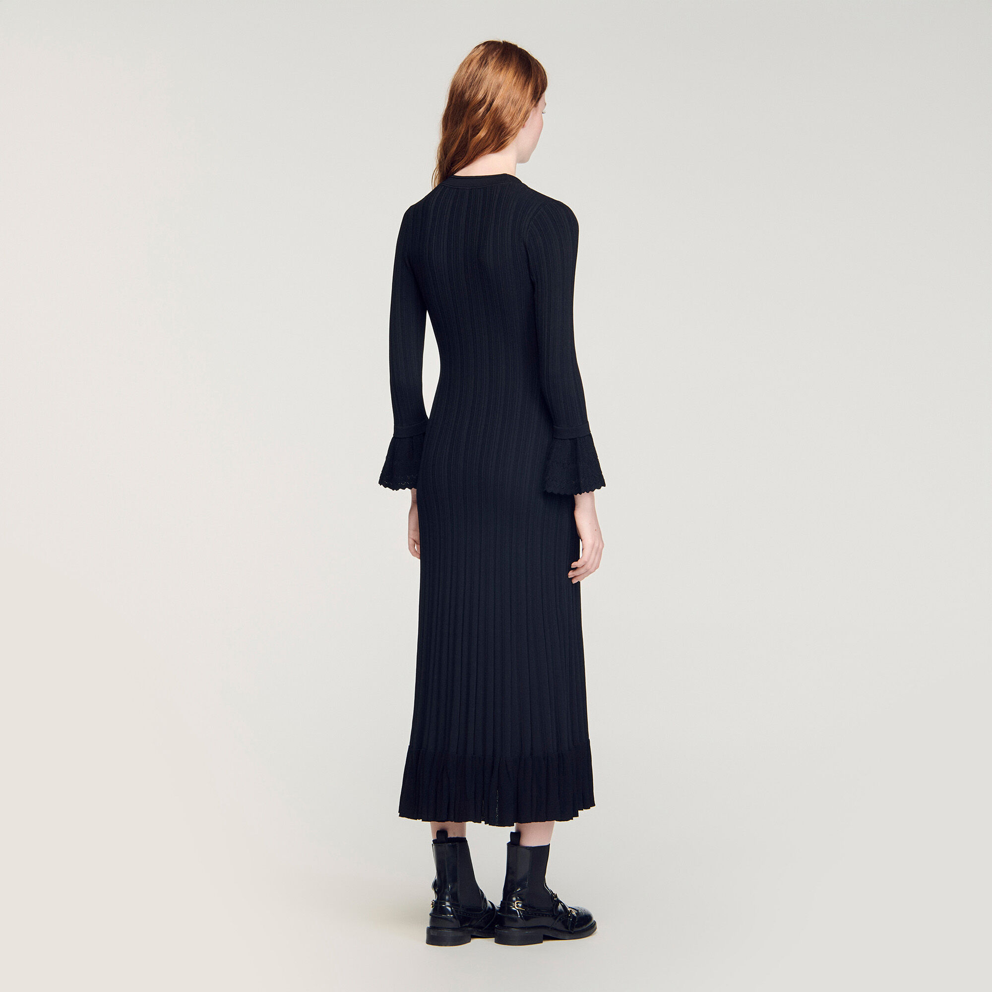 Robe maxi en maille avec volants