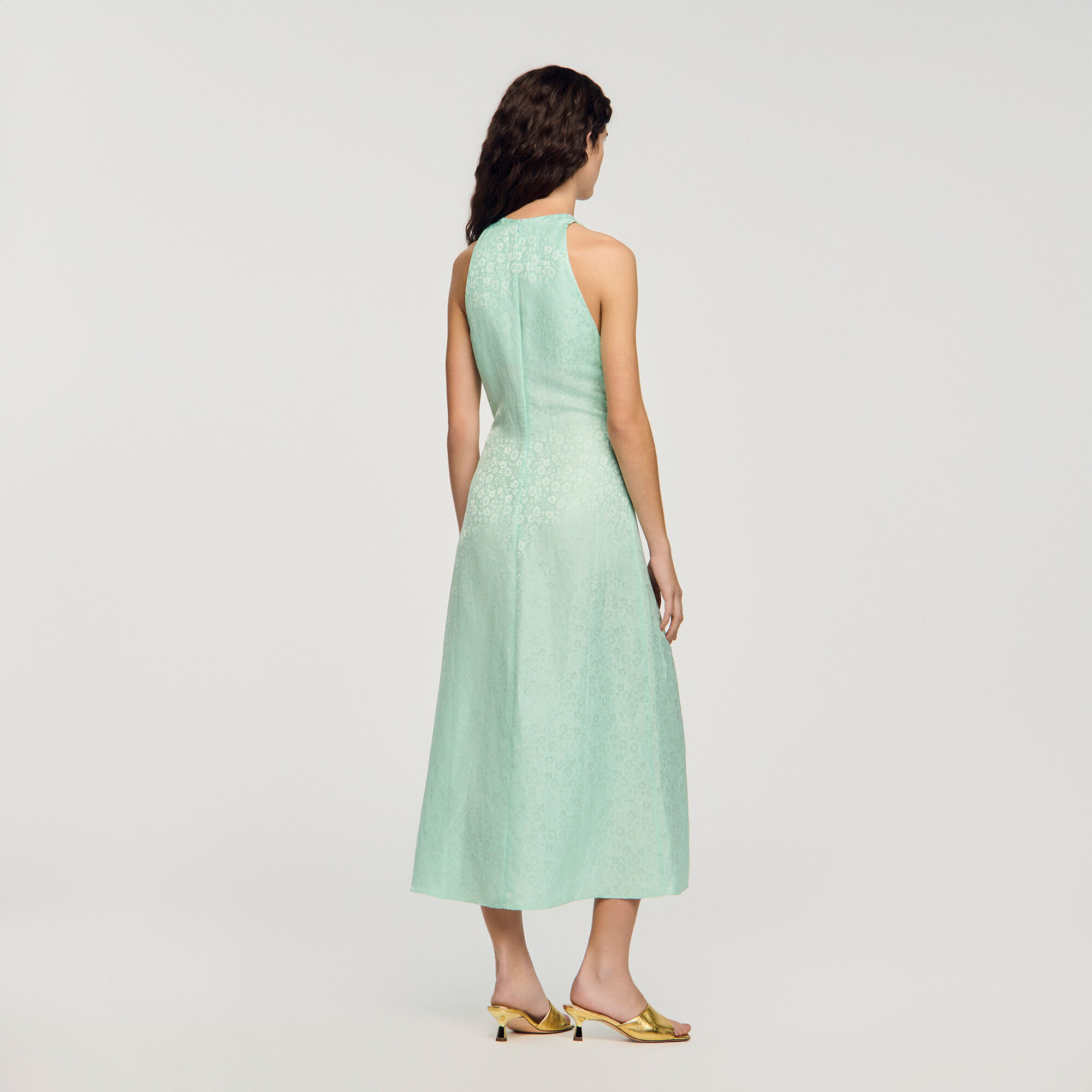 Robe maxi imprimée fleurie à encolure en V