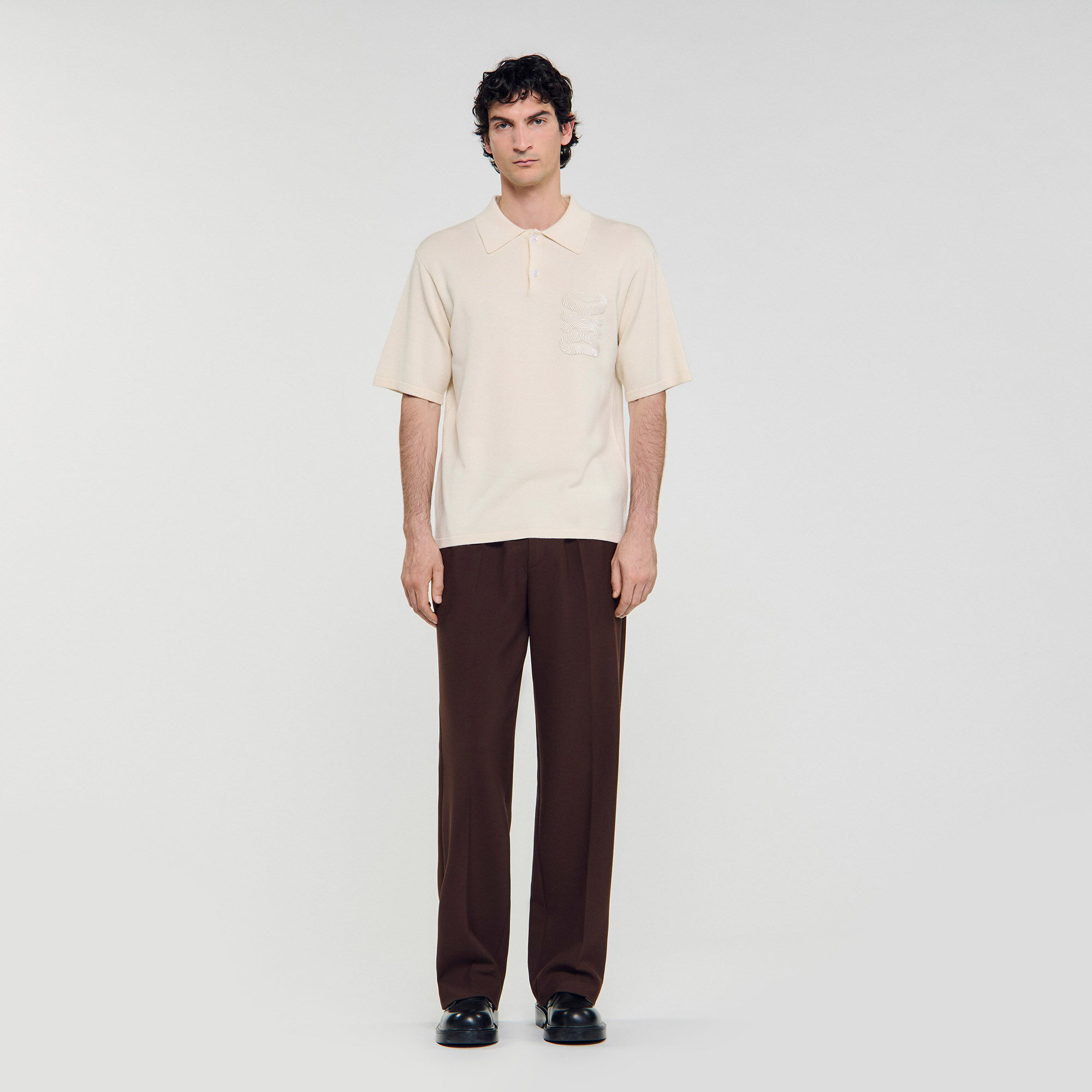 Polo avec broderie en corde