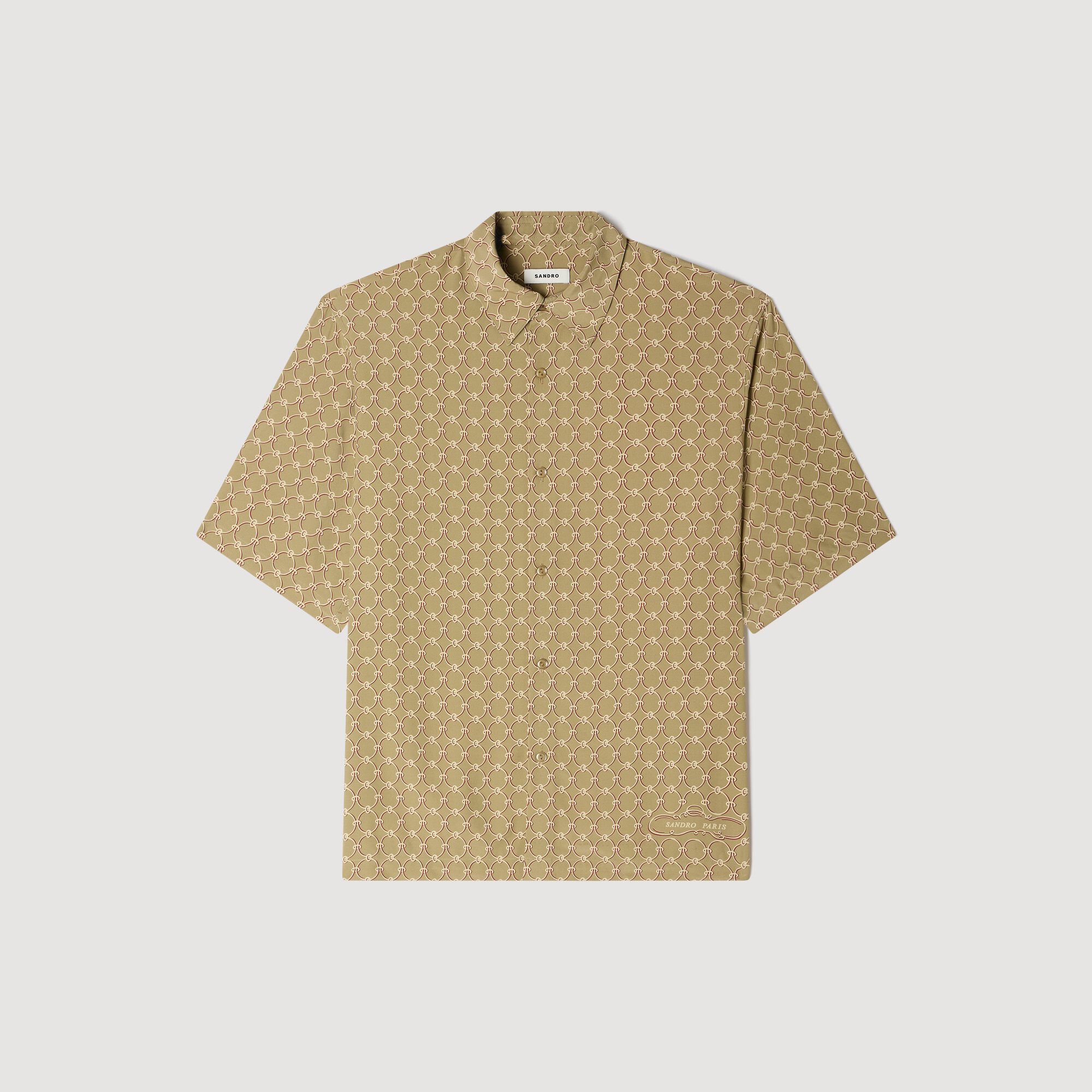 Chemise à imprimé maillons de chaîne, coupe ample