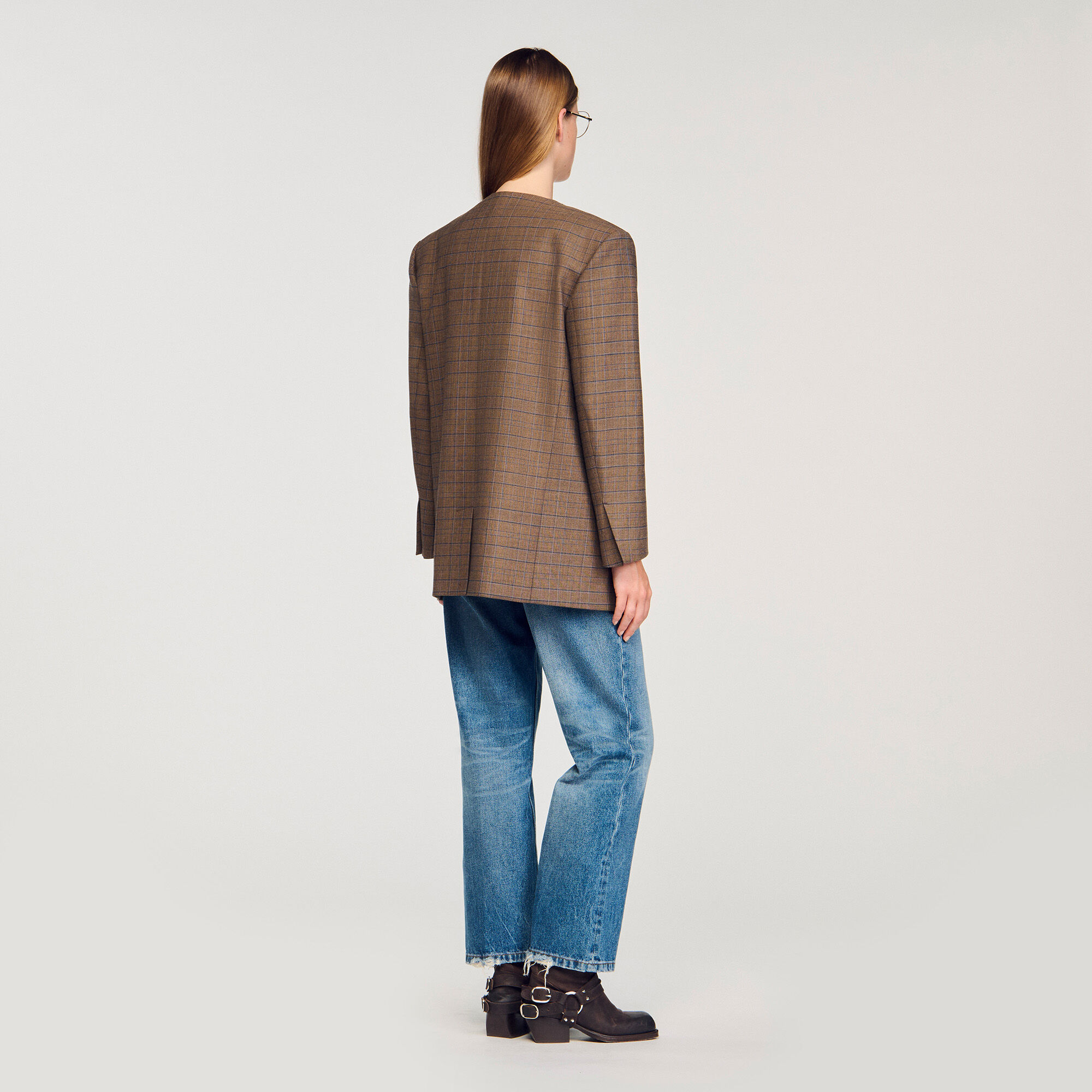 Veste à carreaux oversize