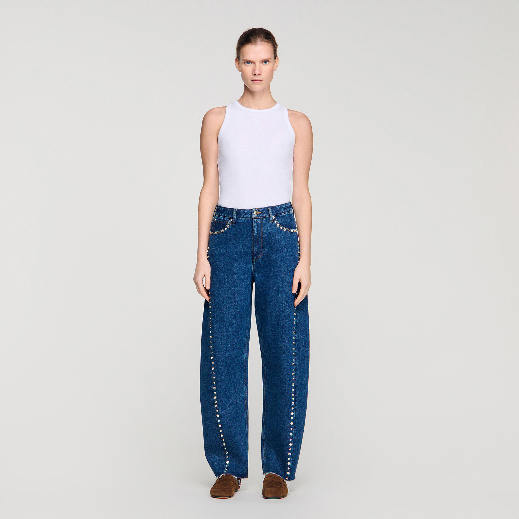 Jean barrel strass