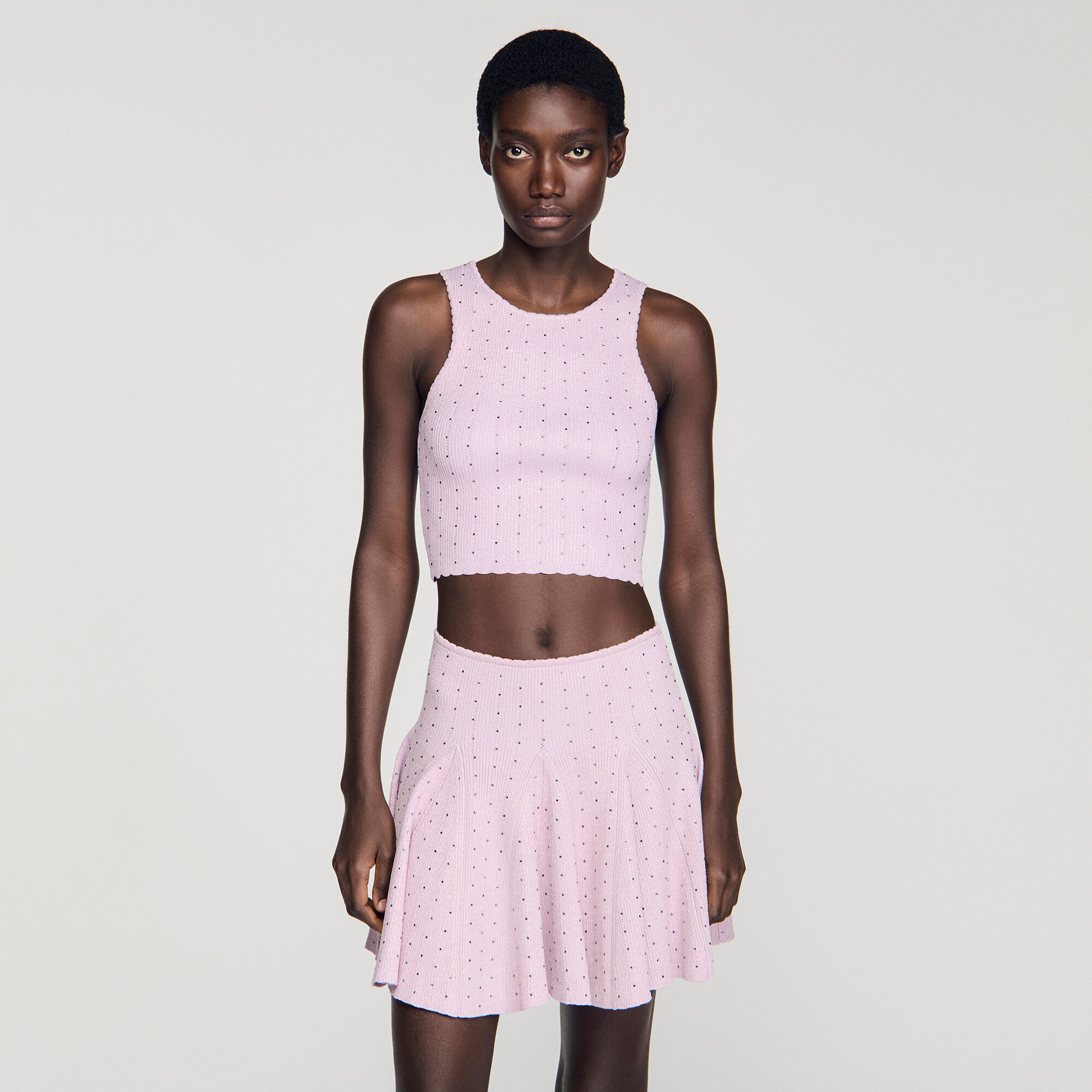 Haut crop en maille strass