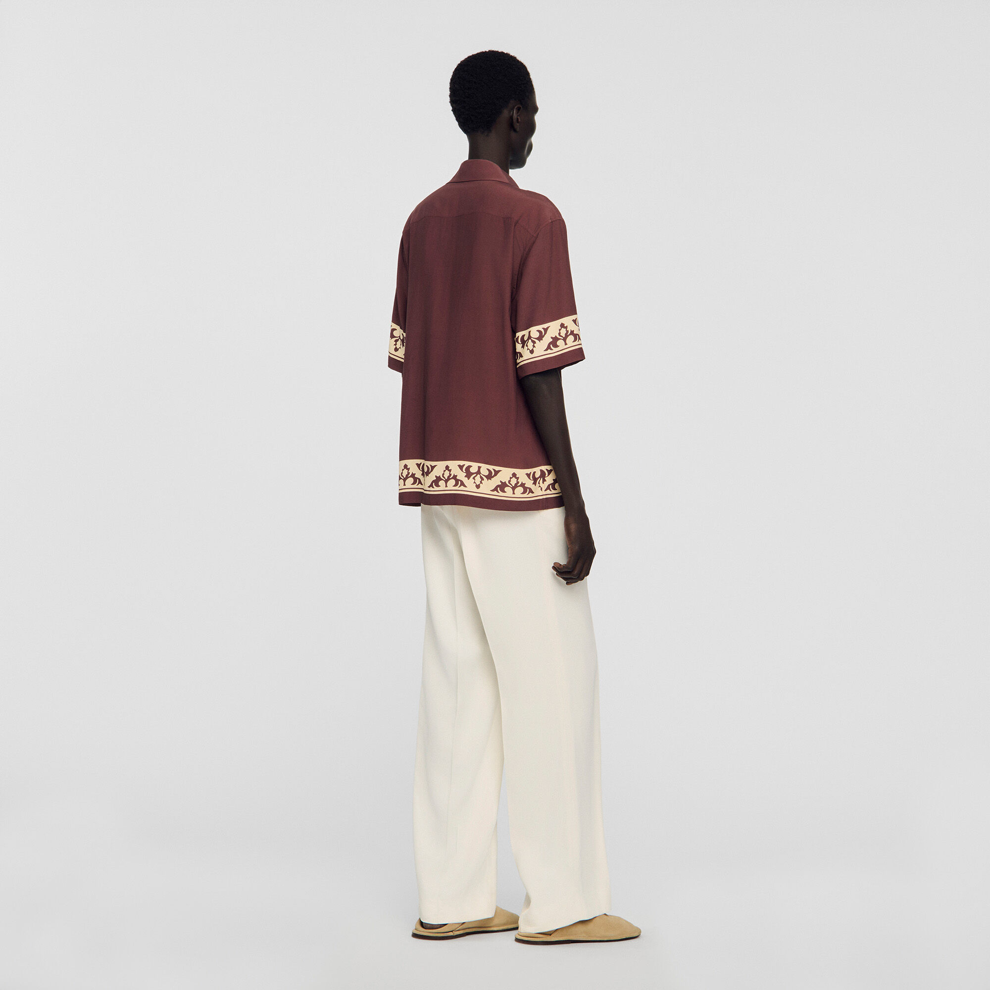 Chemise ample à imprimé contrastant