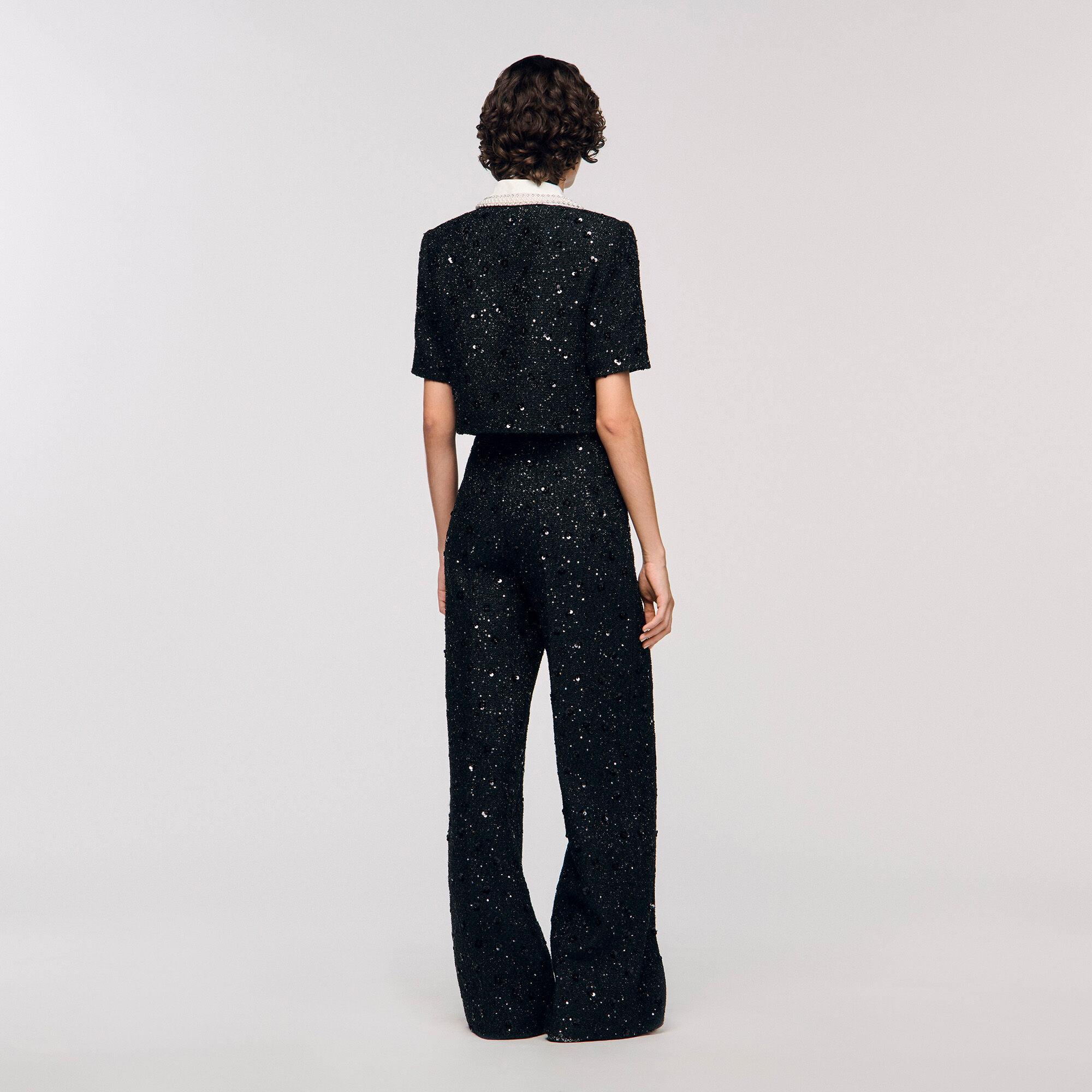 Pantalons en tweed strass