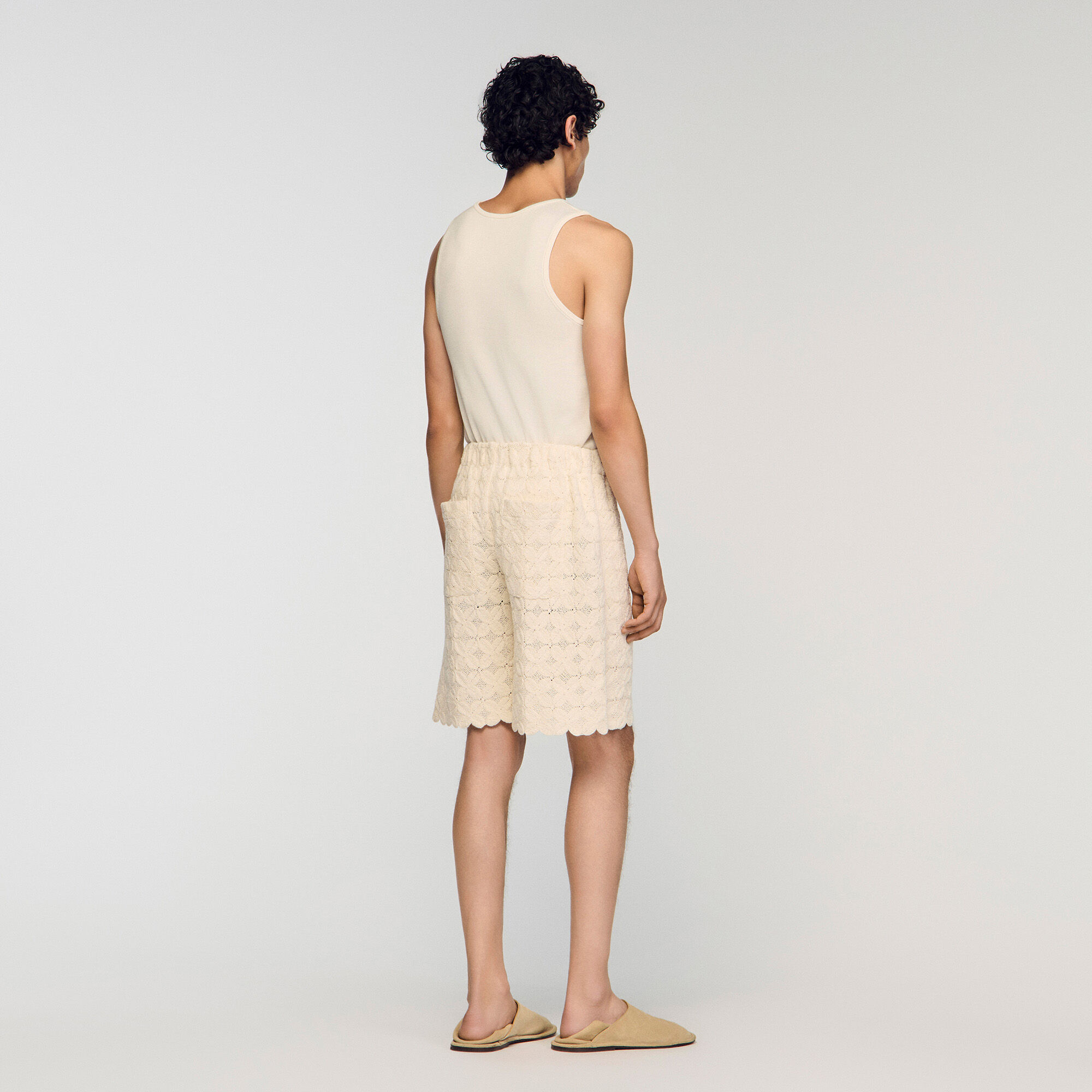 Shorts en coton brodés anglaise