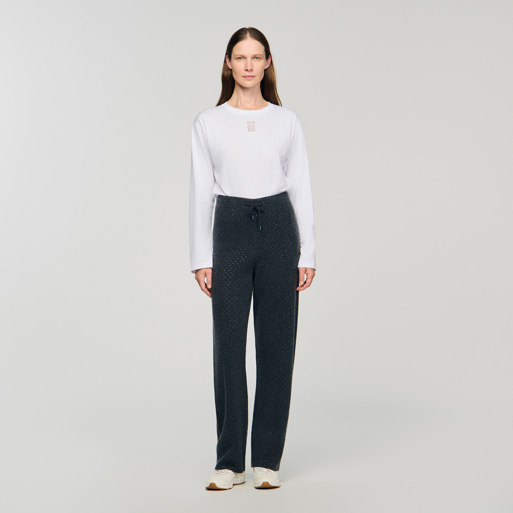 Pantalons en maille recouverts de strass Pantalons en maille recouverts de strass