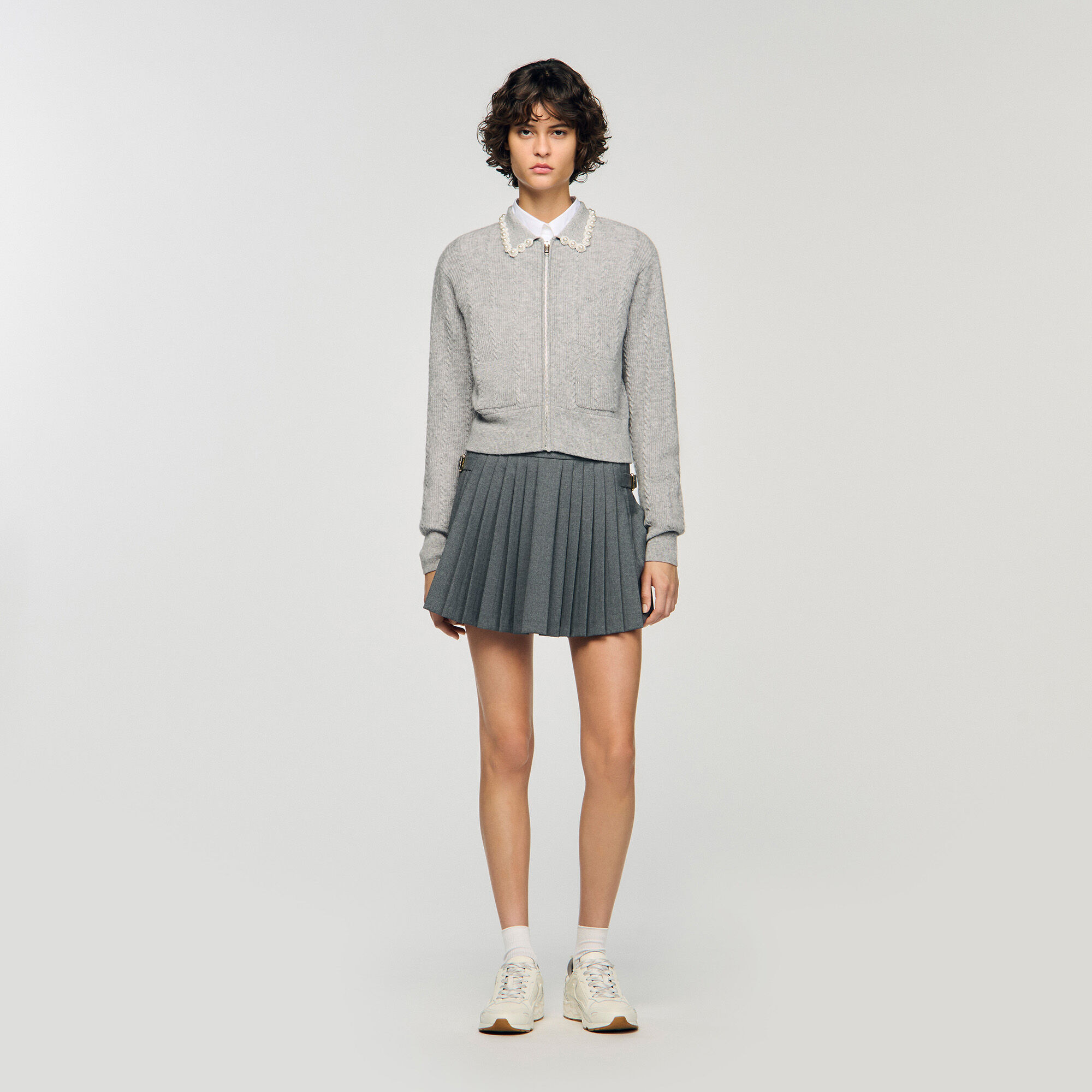 Cardigan avec col perlé