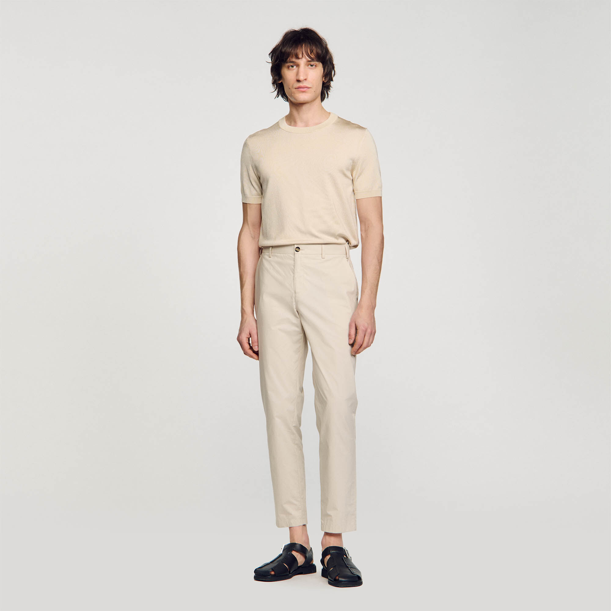 Pantalons en coton coupe carotte