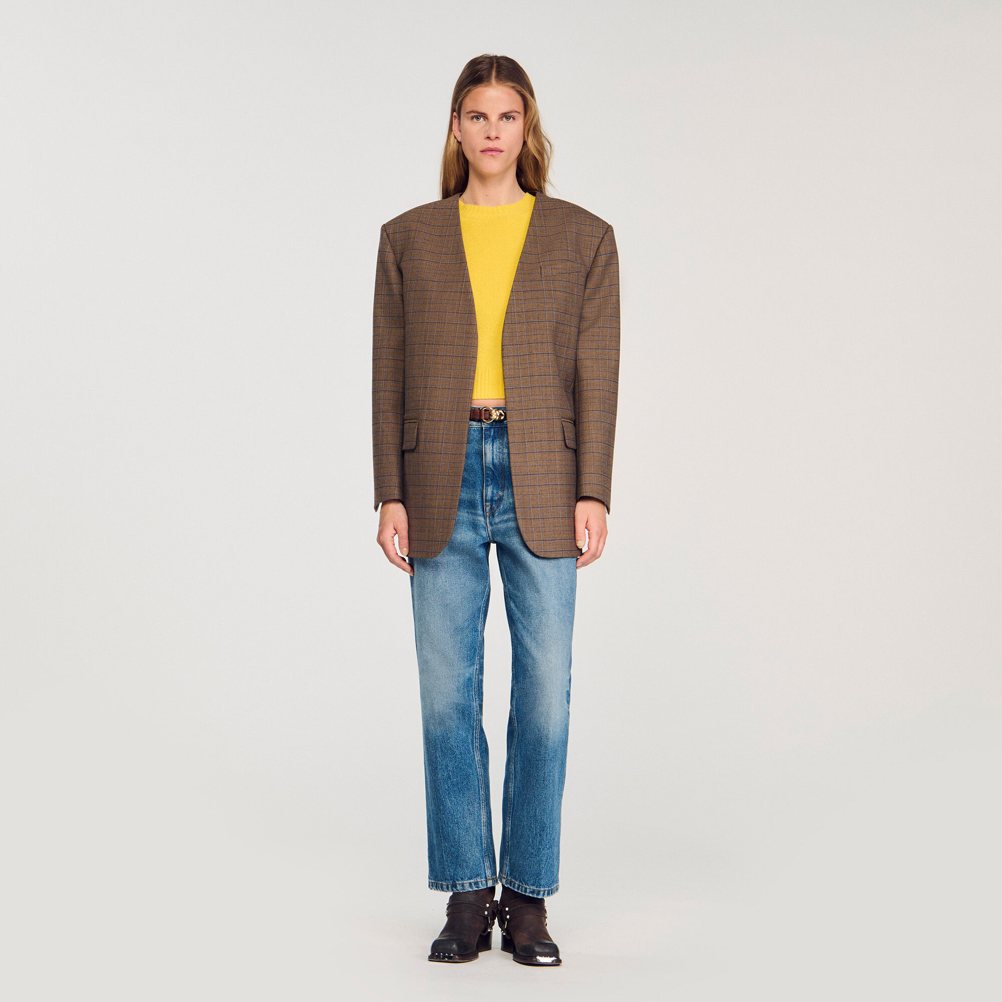Veste à carreaux oversize