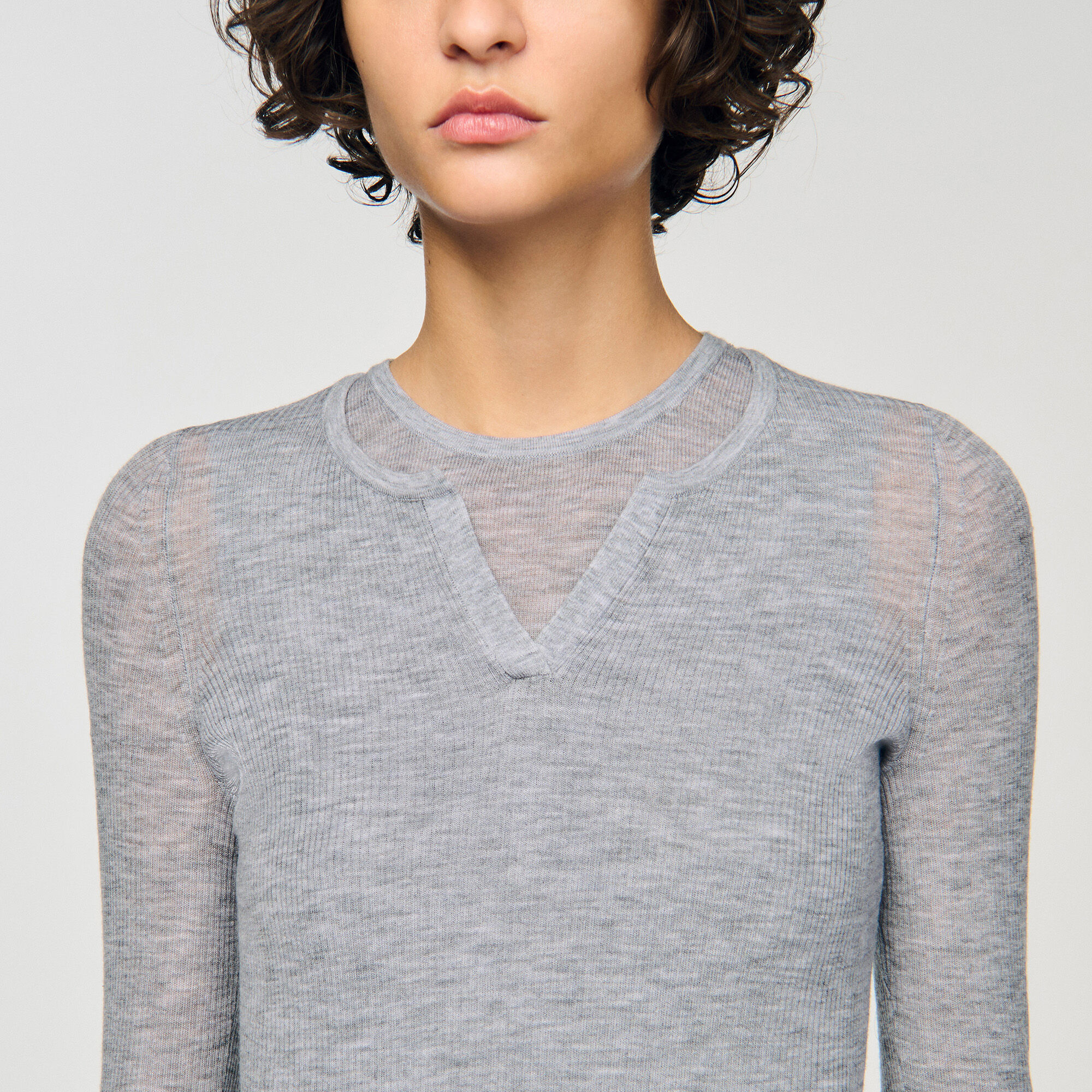 Pull à effet superposé en laine