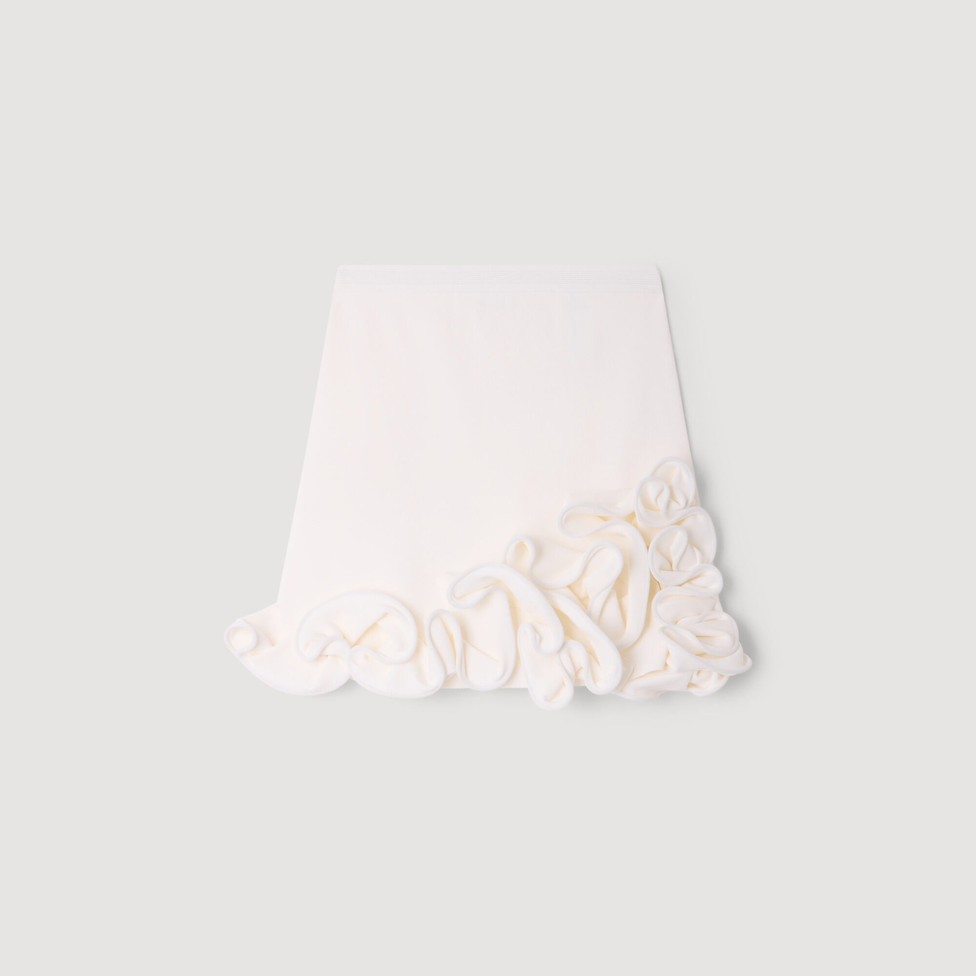 Mini jupe en tricot fleurie