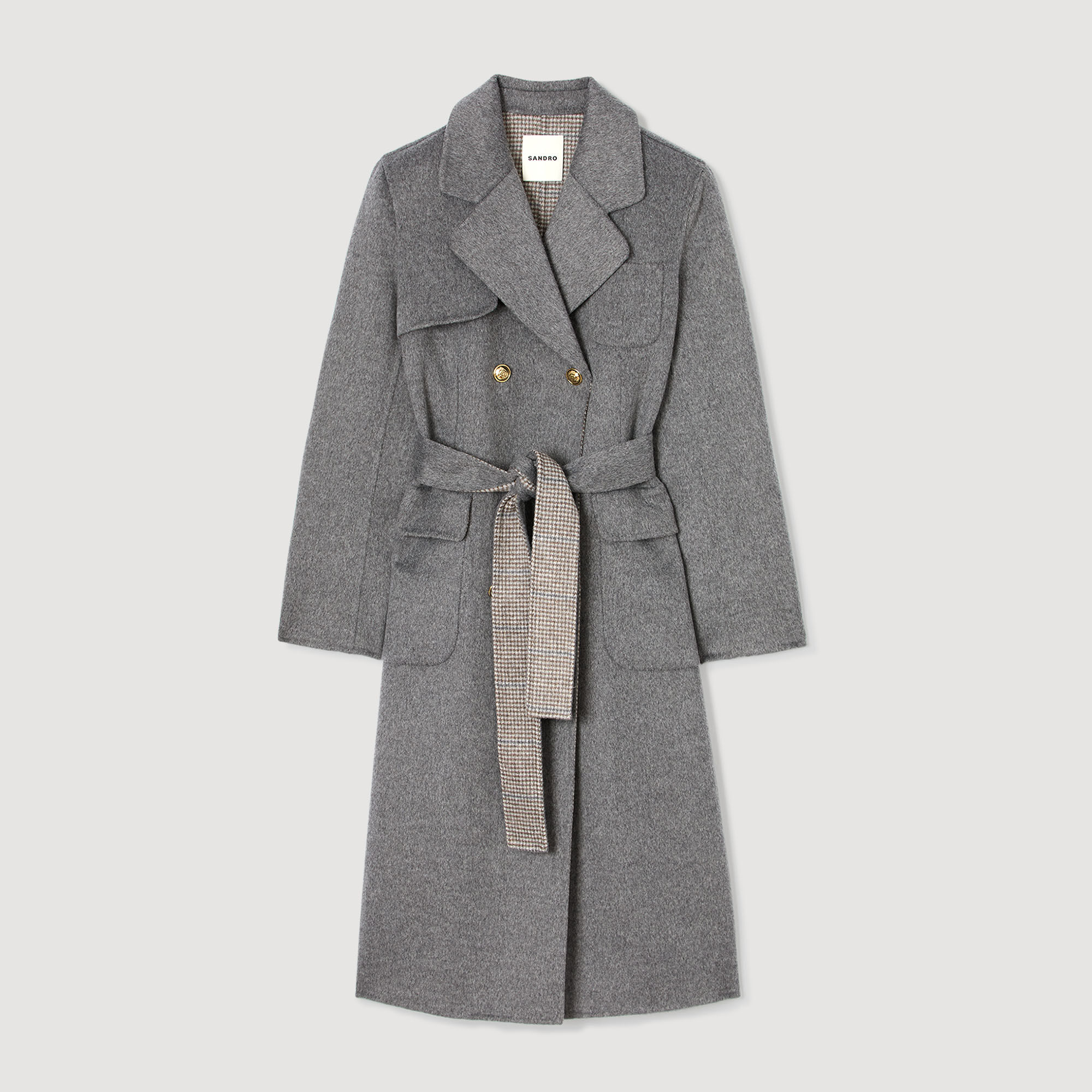 Manteau à carreaux double face