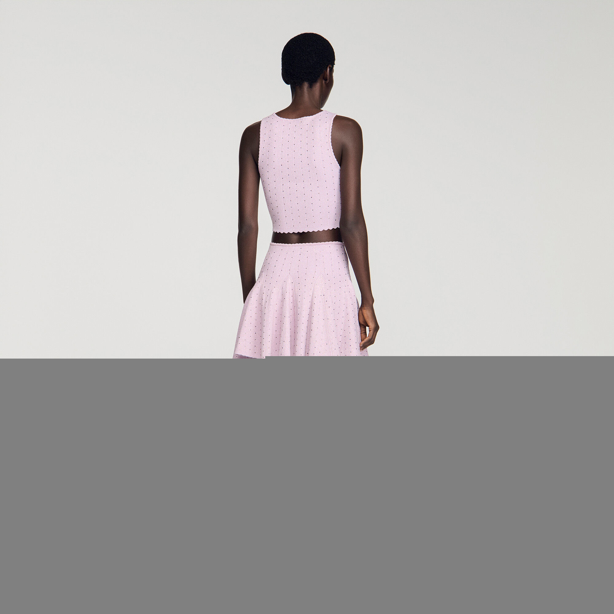 Haut crop en maille strass