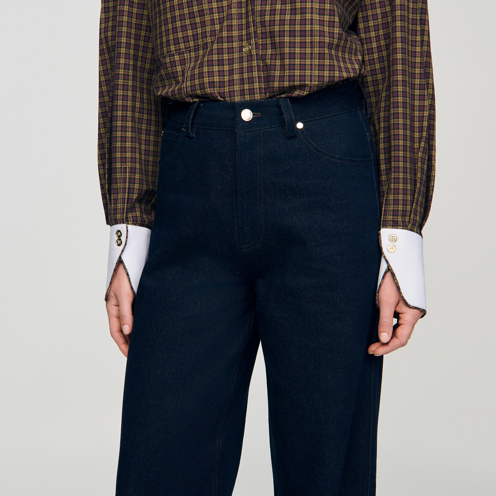 Jean brut à jambes larges
