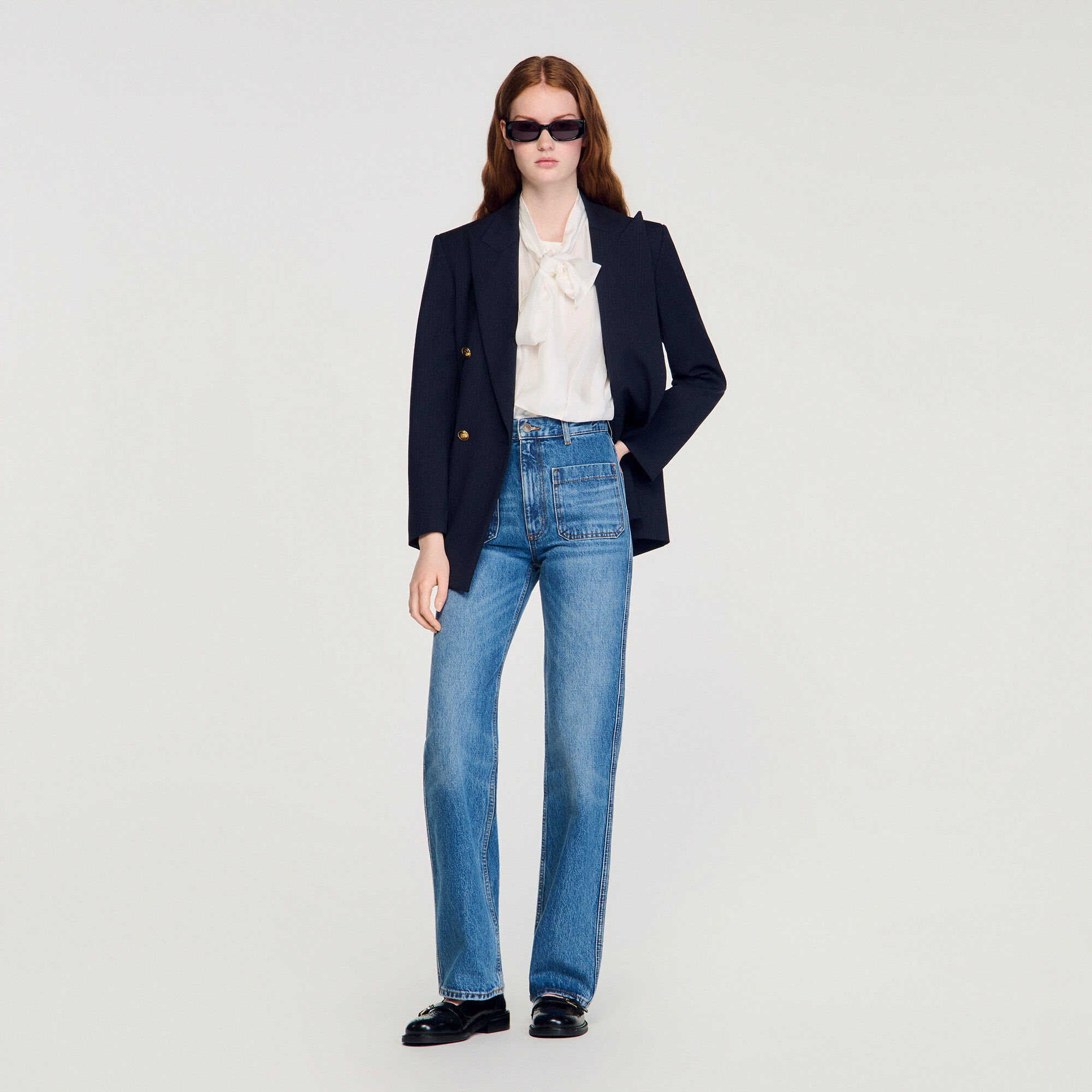 Jean flare en denim délavé