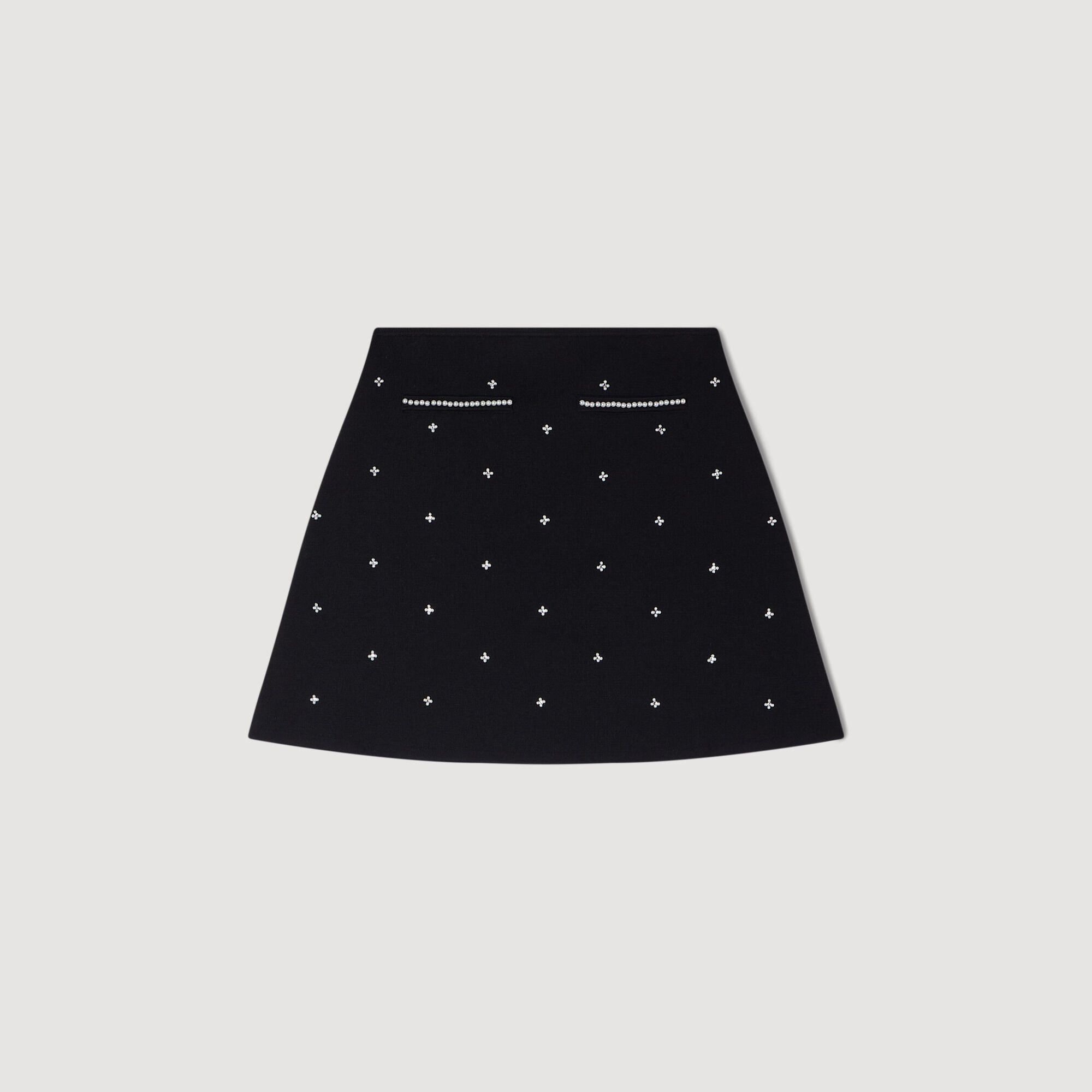 Jupe tricot brodée de strass