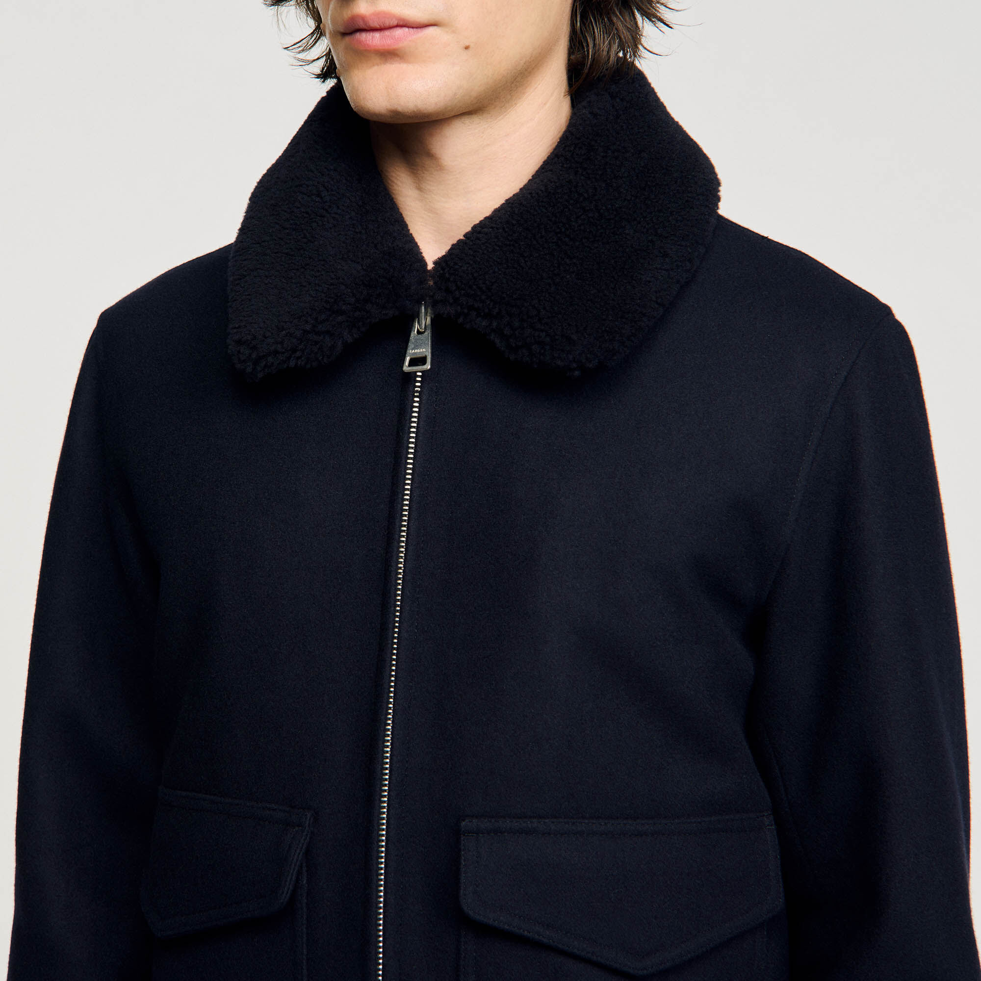 Manteau d'aviateur en laine