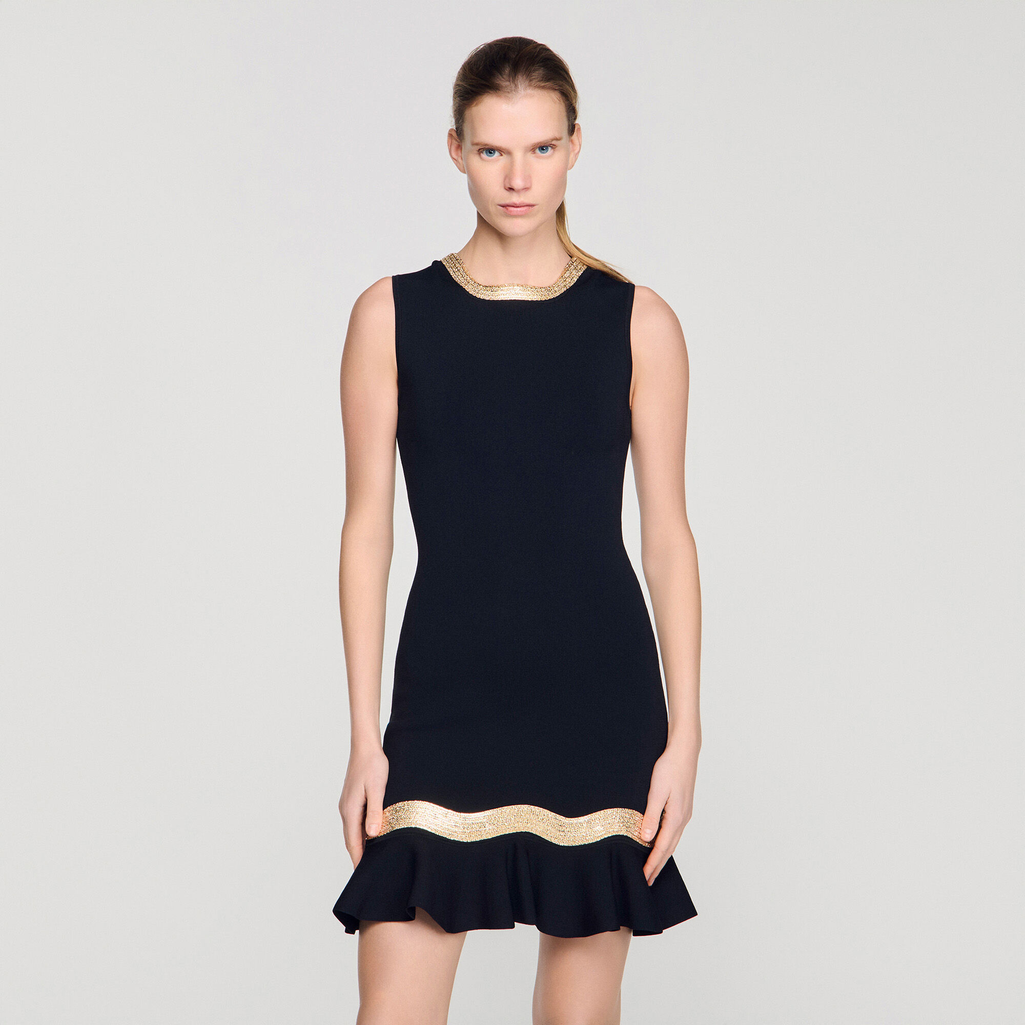Robe mini en maille métallique