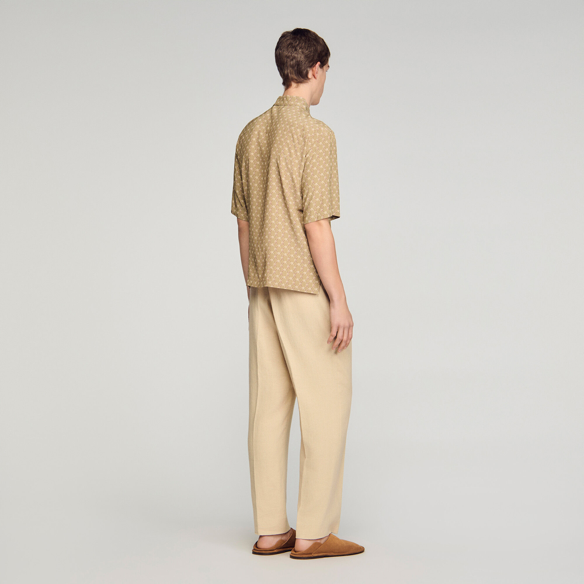 Chemise à imprimé maillons de chaîne, coupe ample