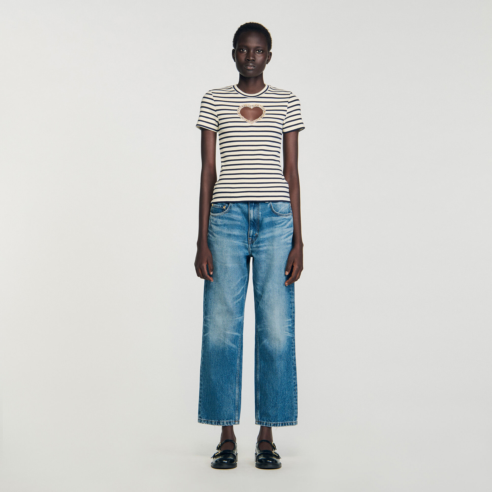T-shirt cœur strass