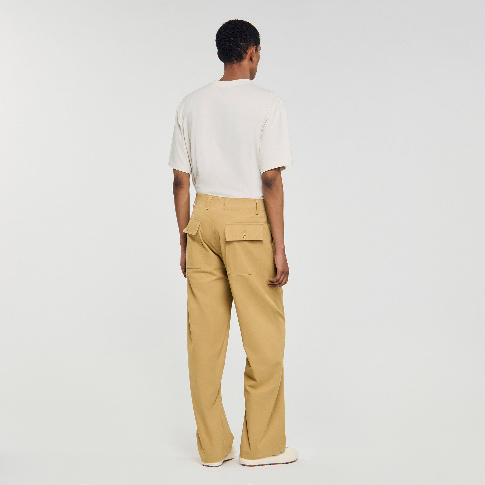 Pantalons en coton à jambe large
