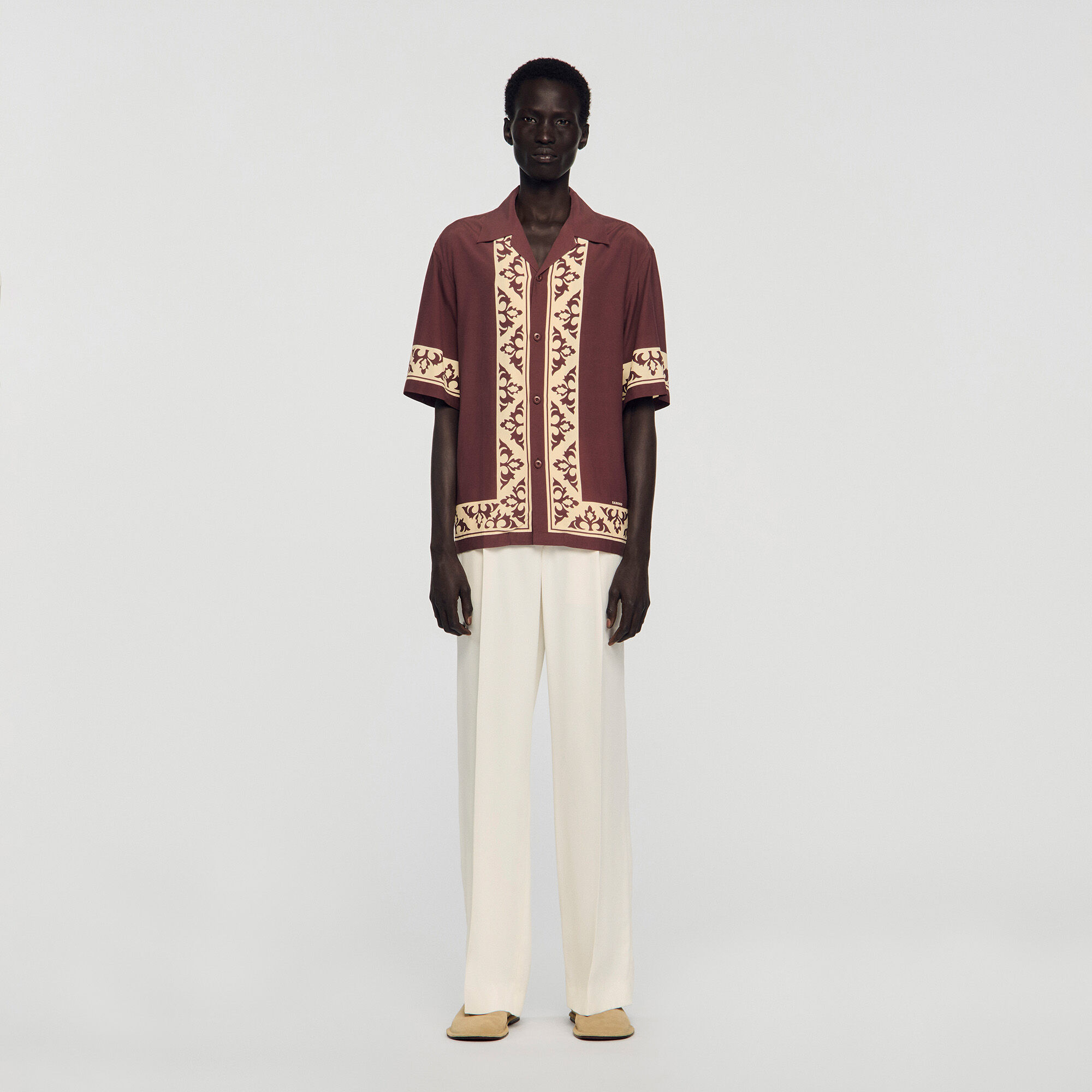 Chemise ample à imprimé contrastant