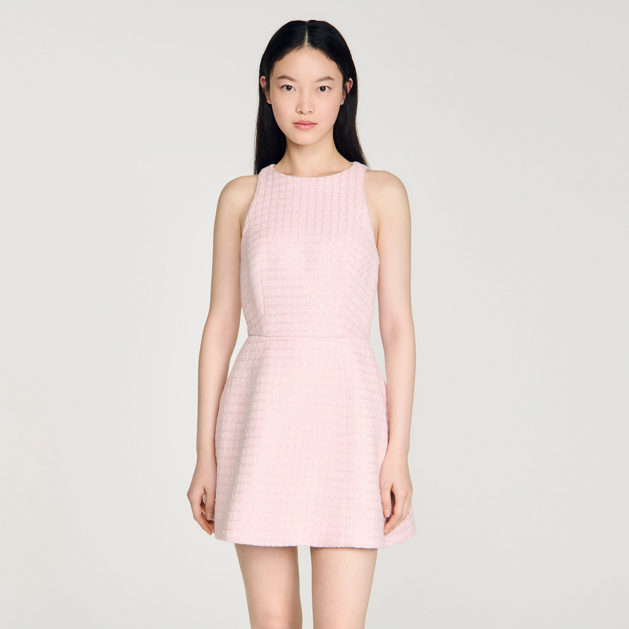 Robe mini en tweed strass
