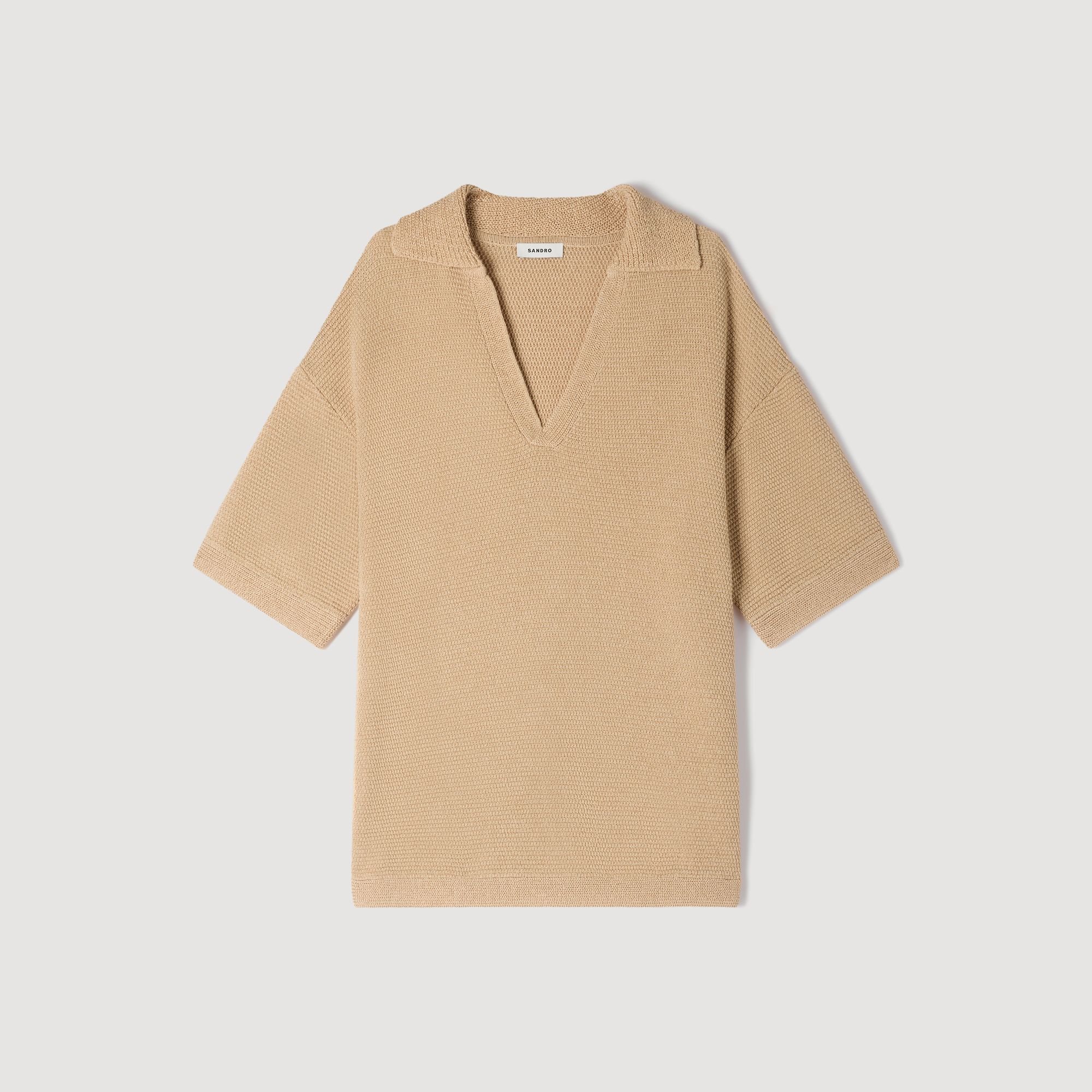 Chemise polo effet jute