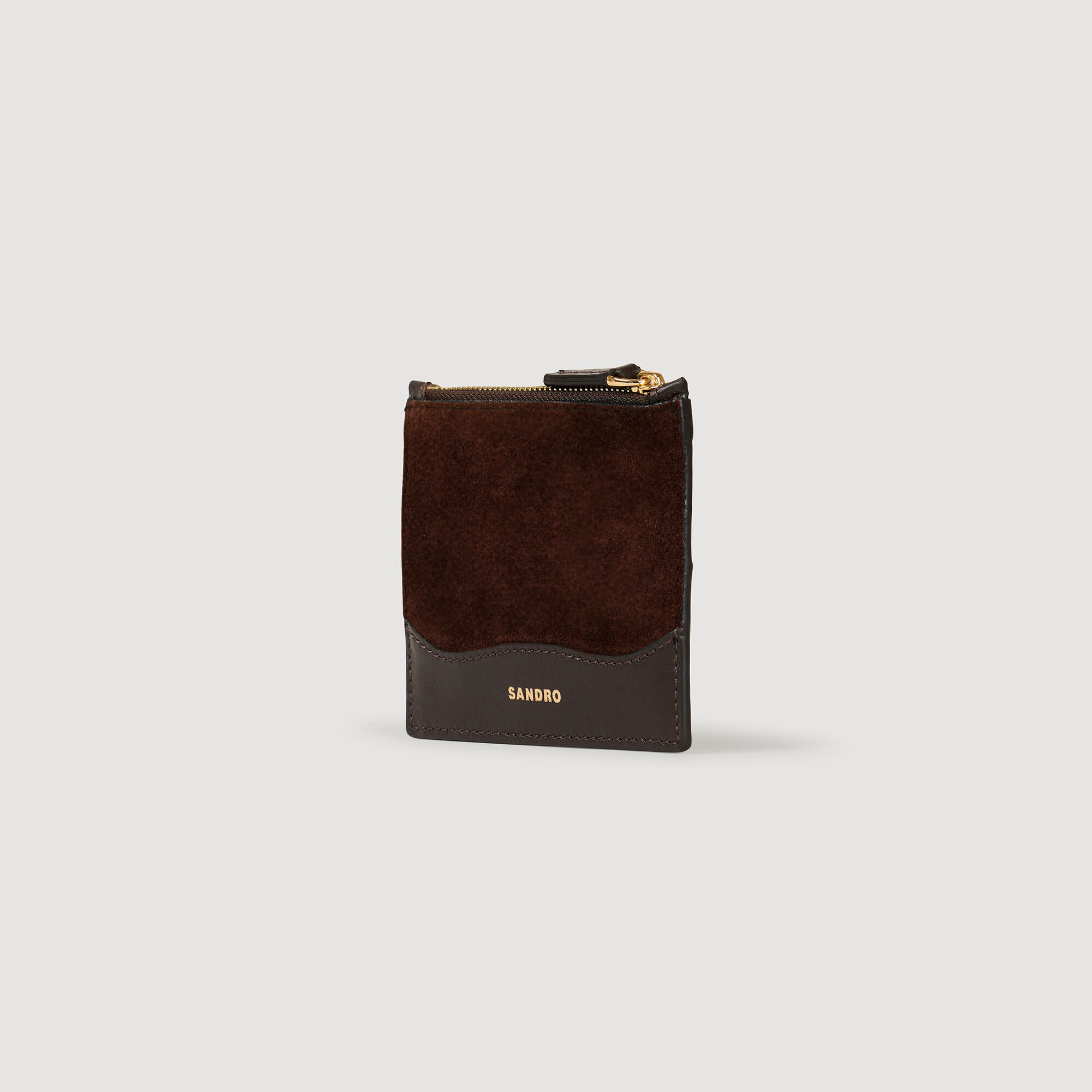 Porte-cartes en cuir et daim