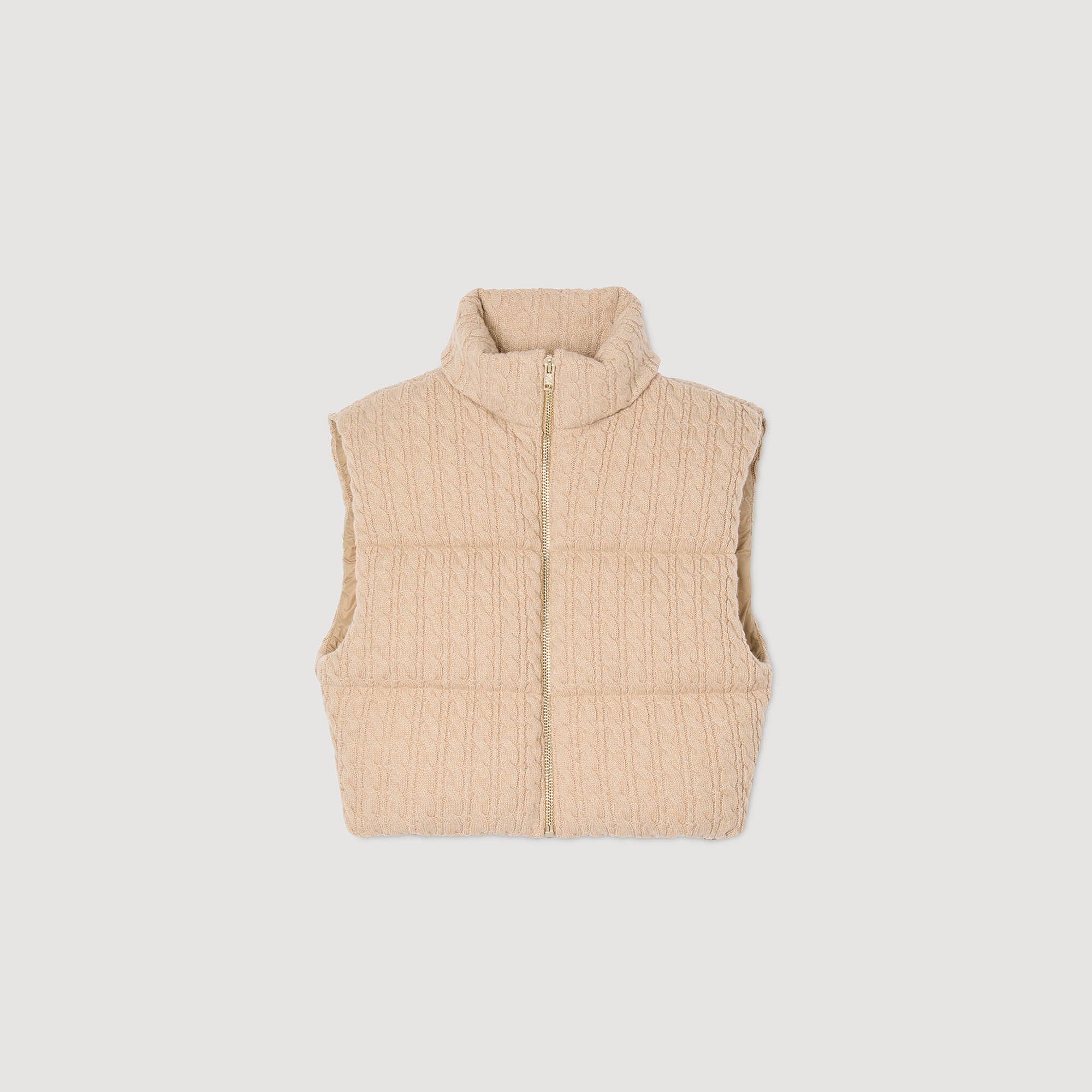 Gilet rembourré sans manches cropped