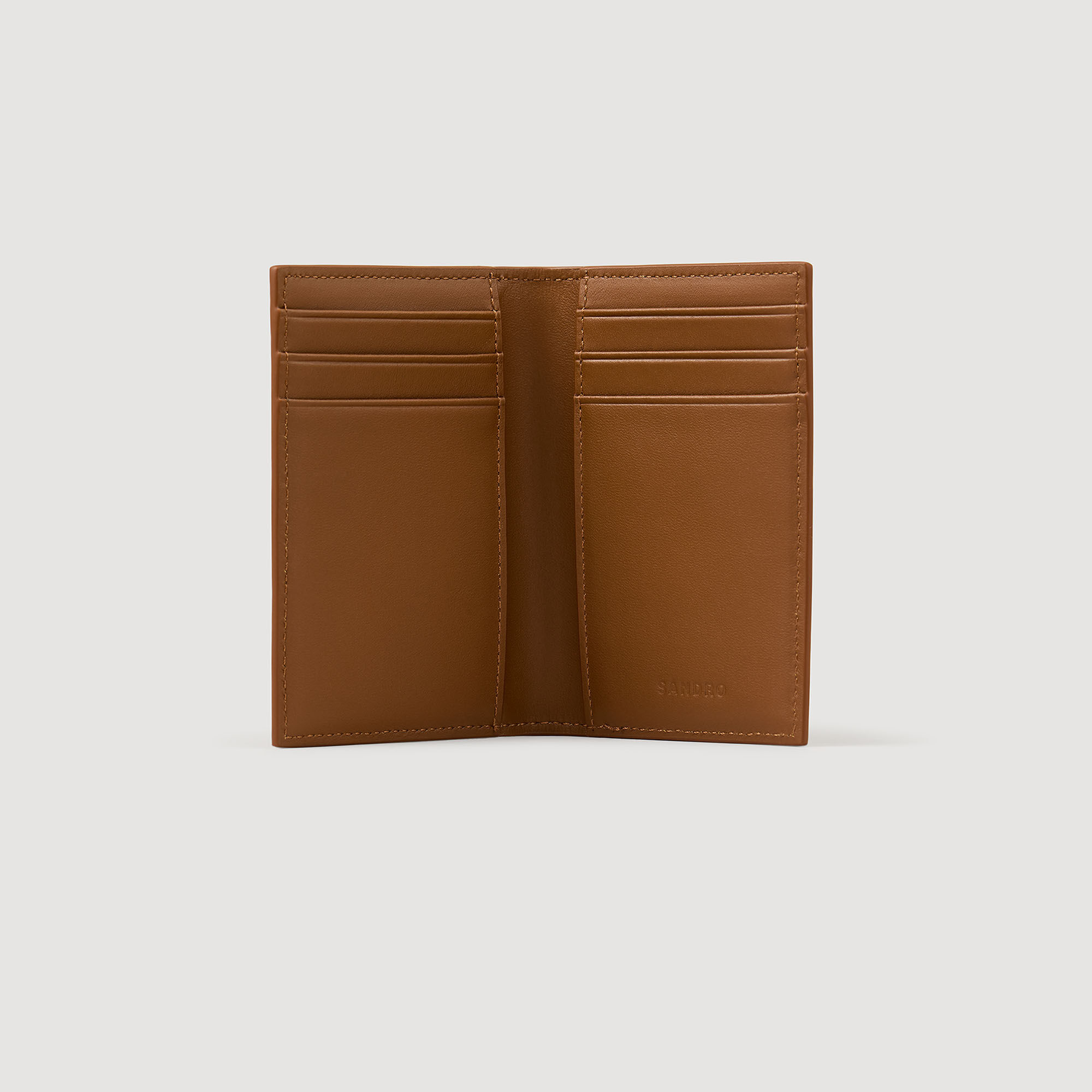 Portefeuille en cuir grainé pliable