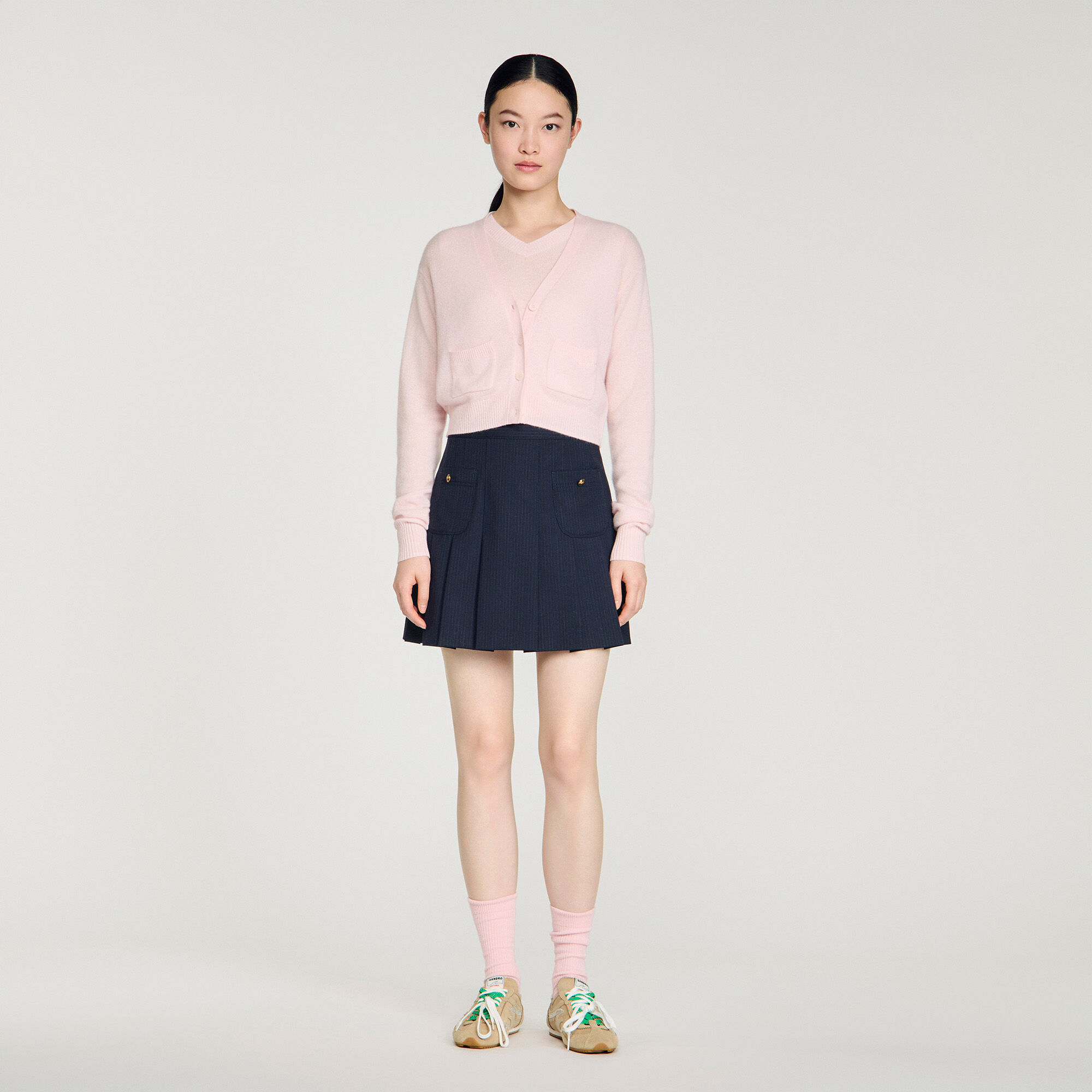 Cardigan en laine de cachemire coupe courte