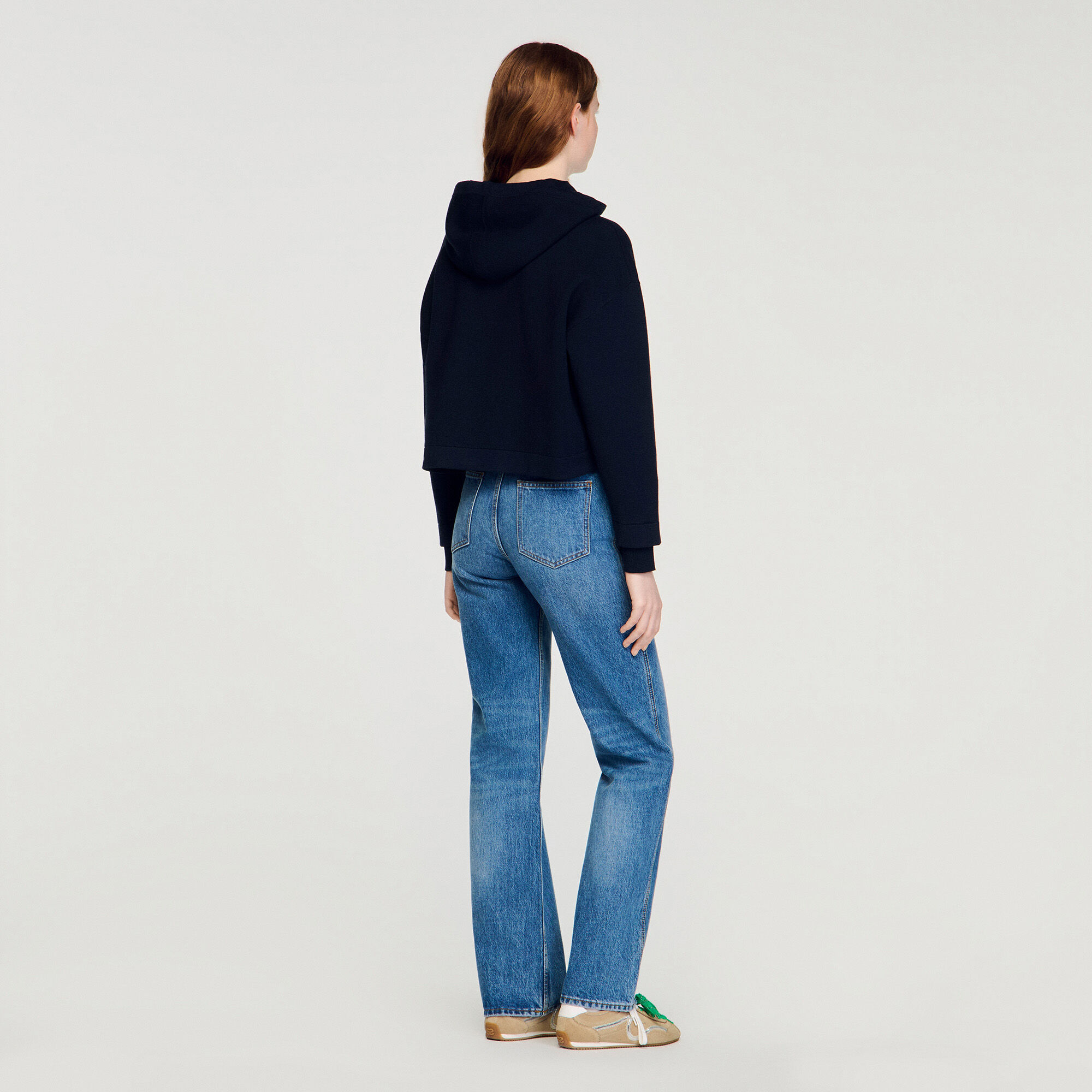 Sweat-shirt en maille et denim