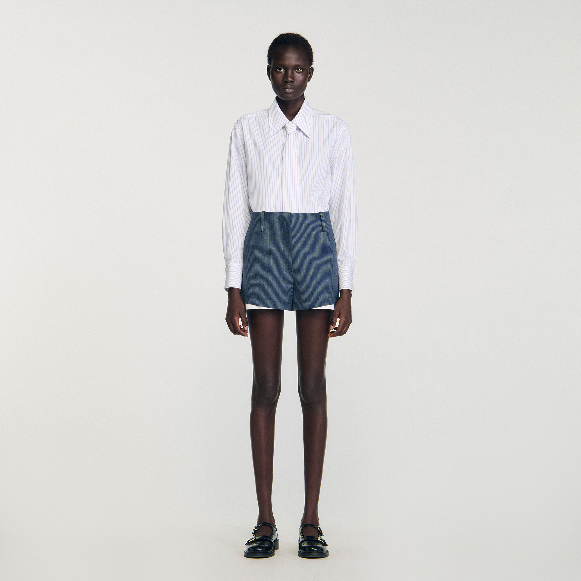 Shorts en couches à rayures