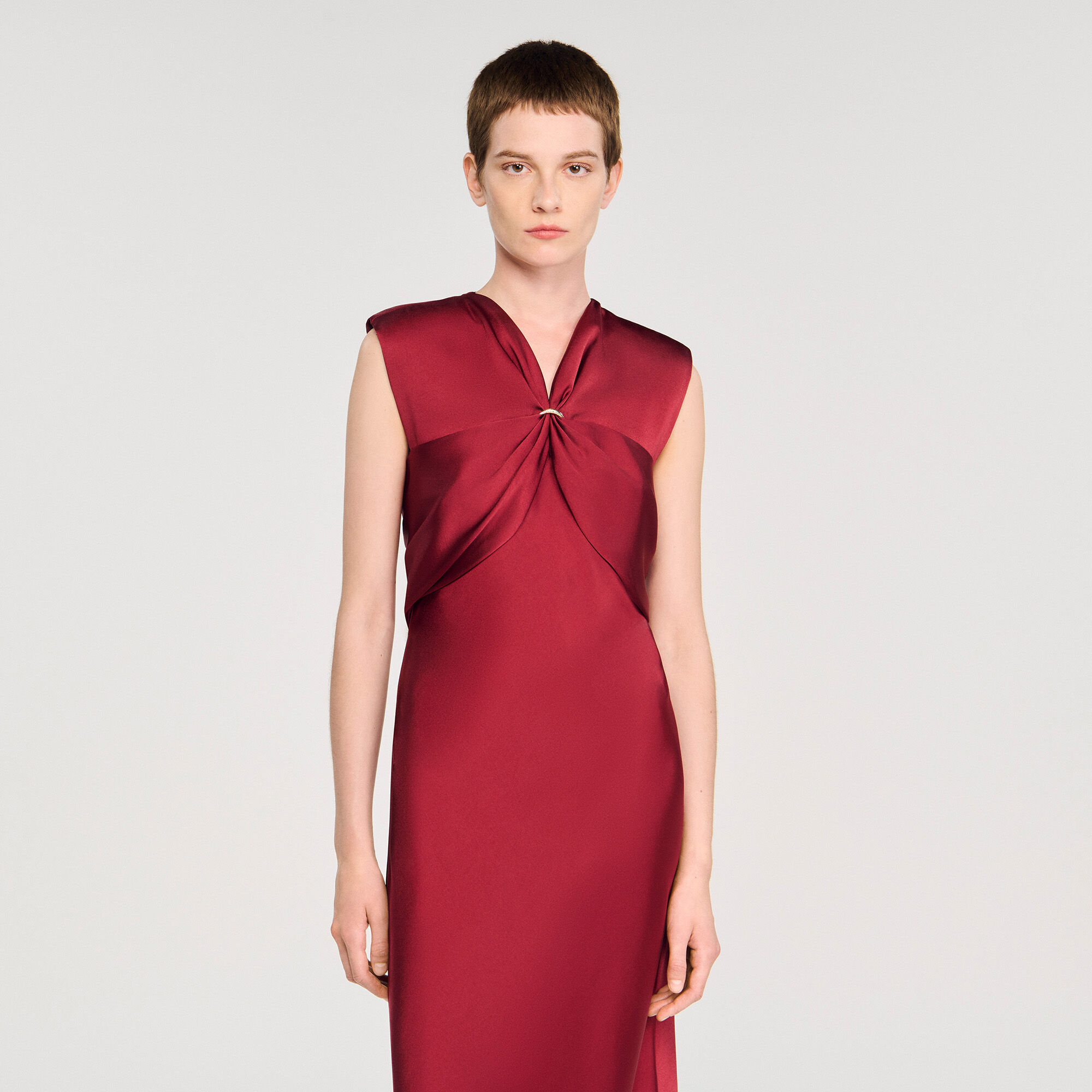 Robe maxi à col en V