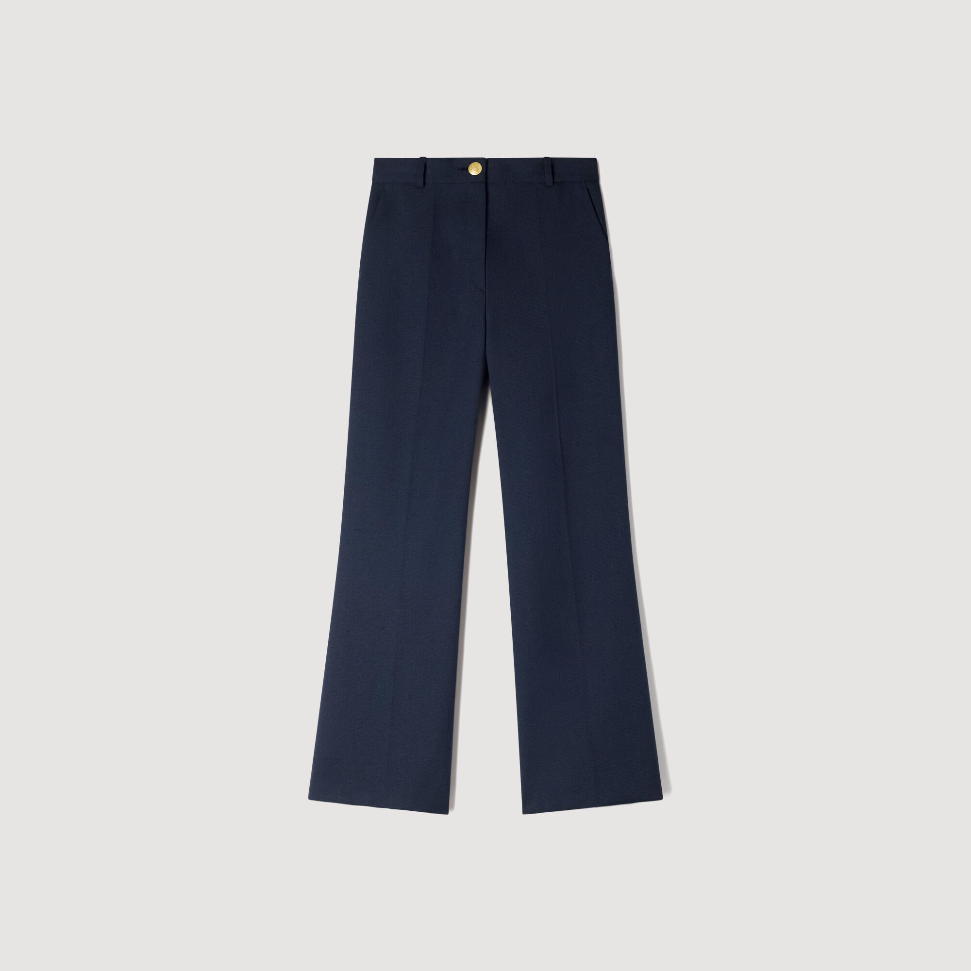 Pantalon en laine à jambes larges
