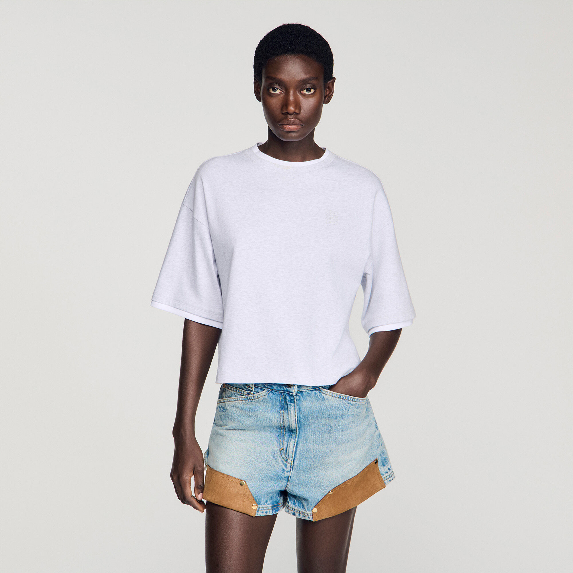 T-shirt en coton avec logo brodé