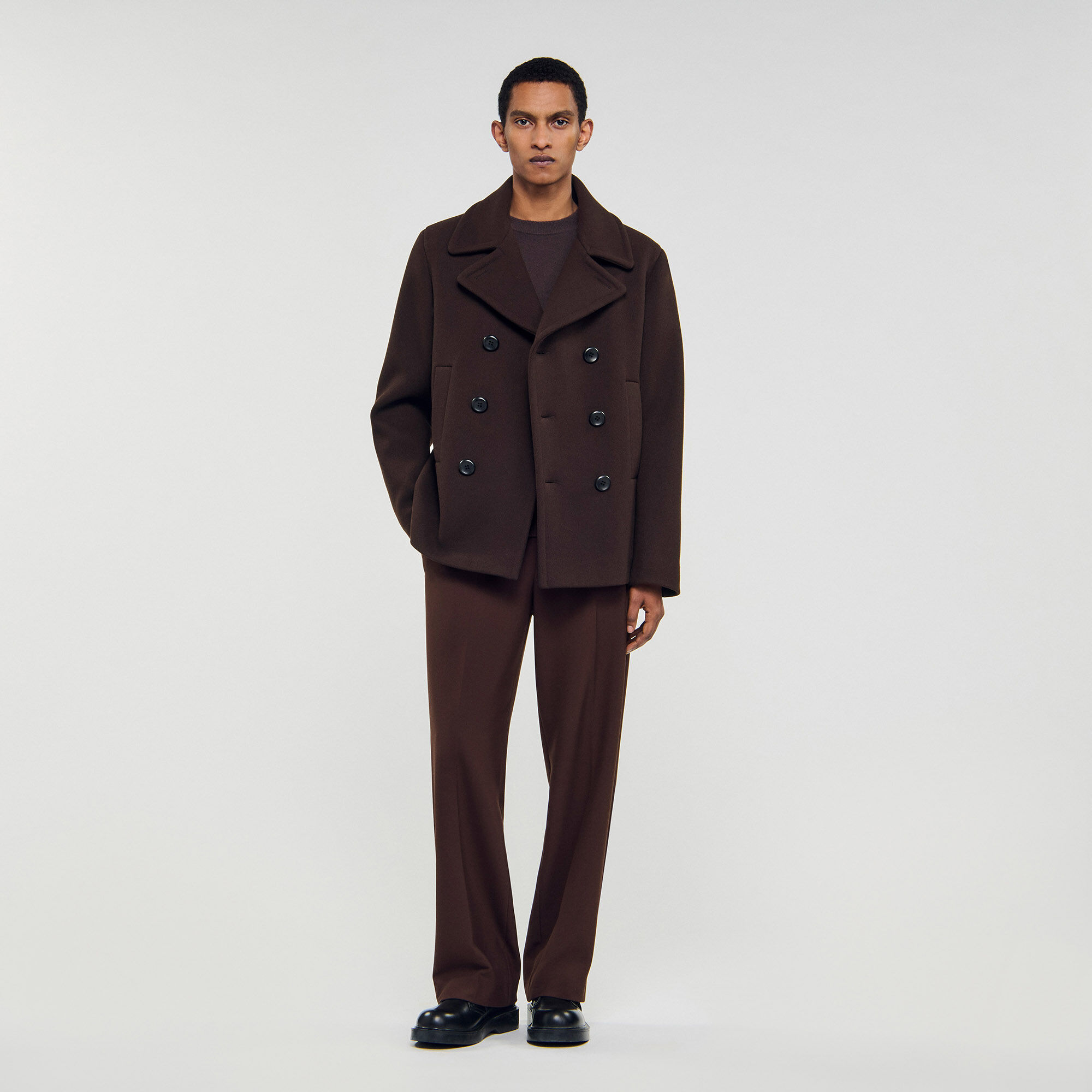 Manteau de laine à boutonnage double