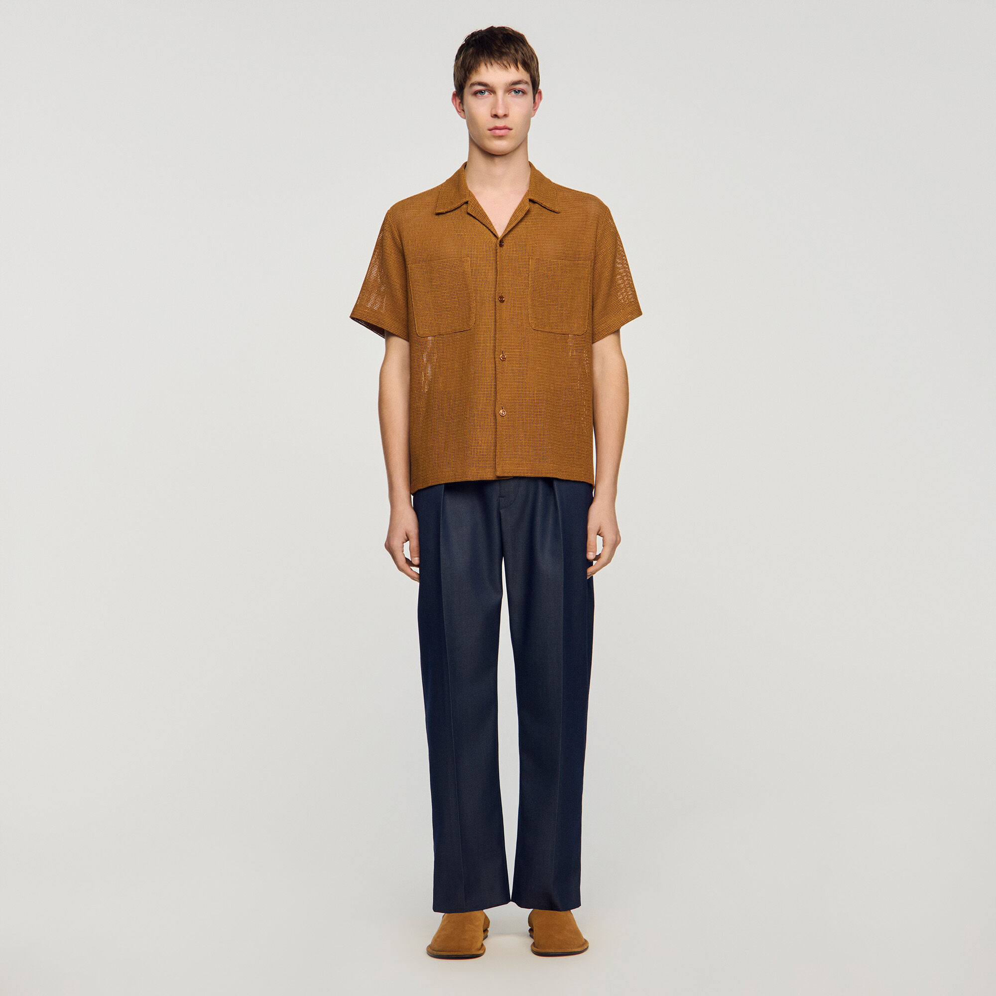 Chemise en maille ajourée