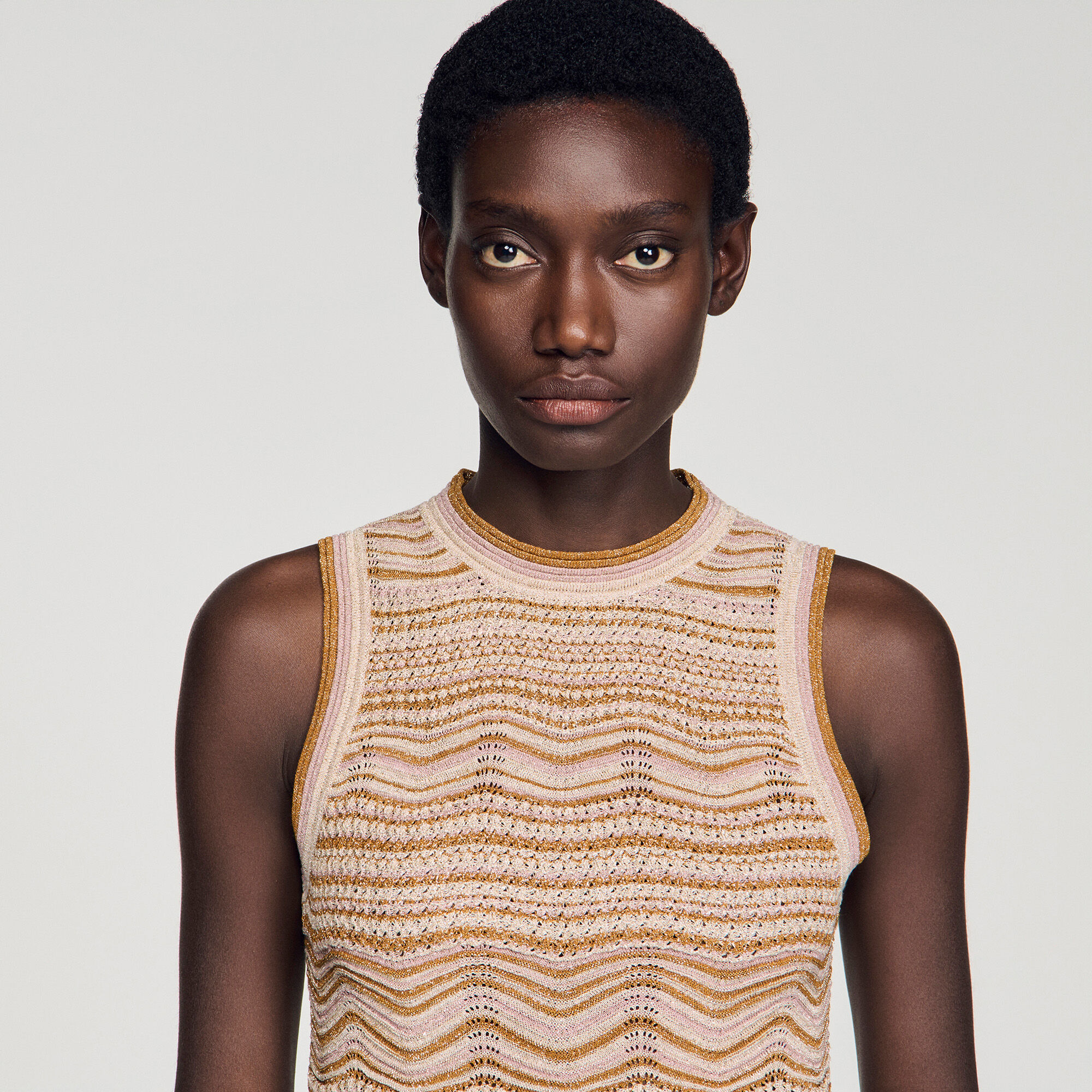 Robe mi-longue en tricot fantaisie