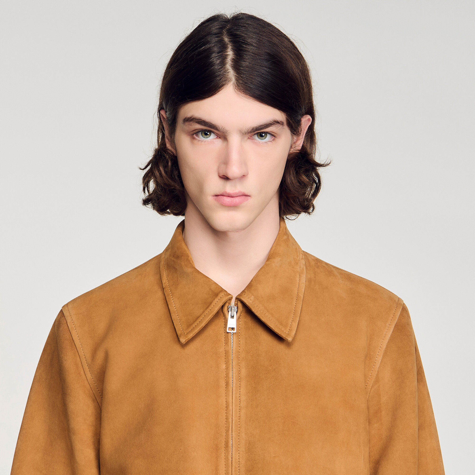 Veste en cuir de suedine