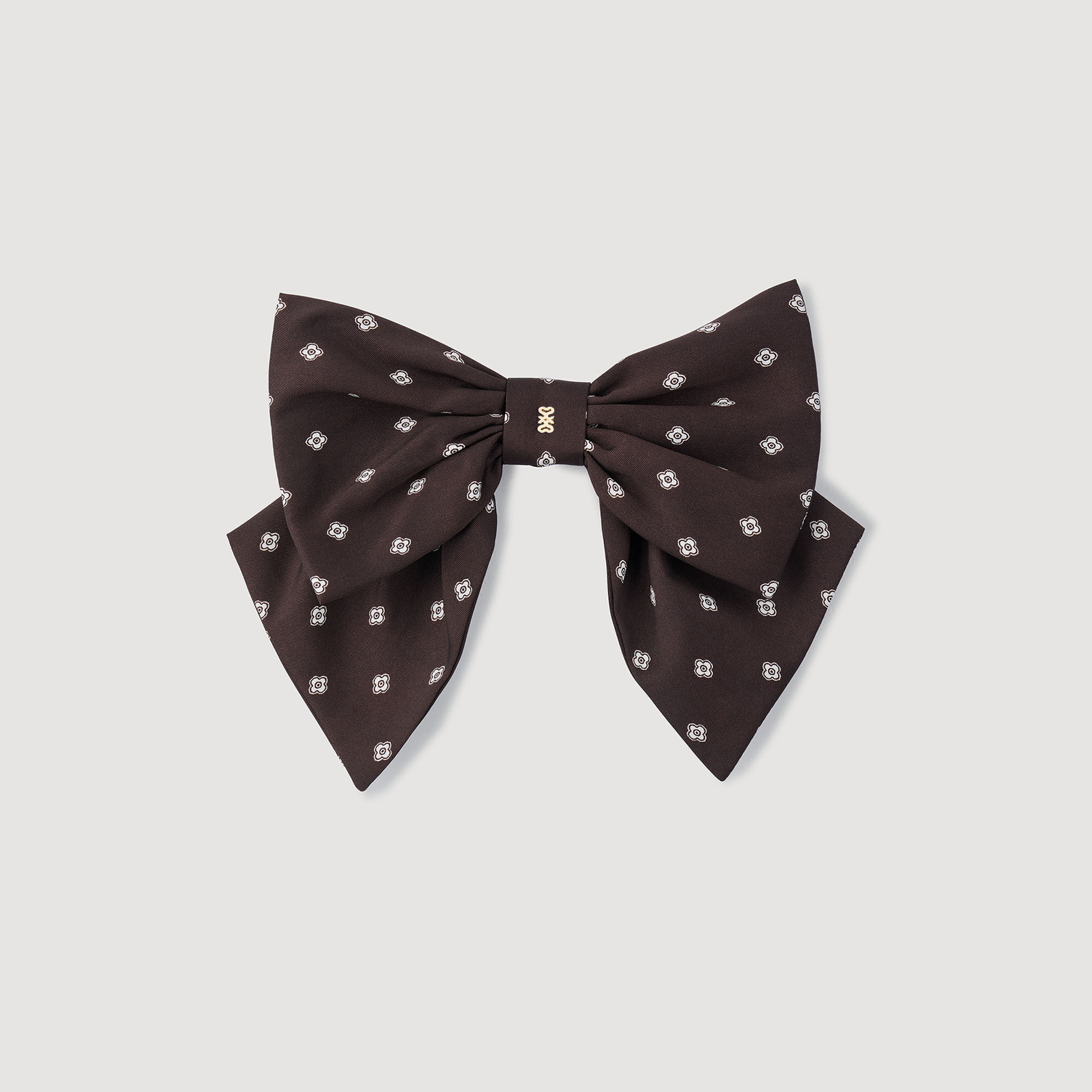 Barrette à ruban en satin imprimé