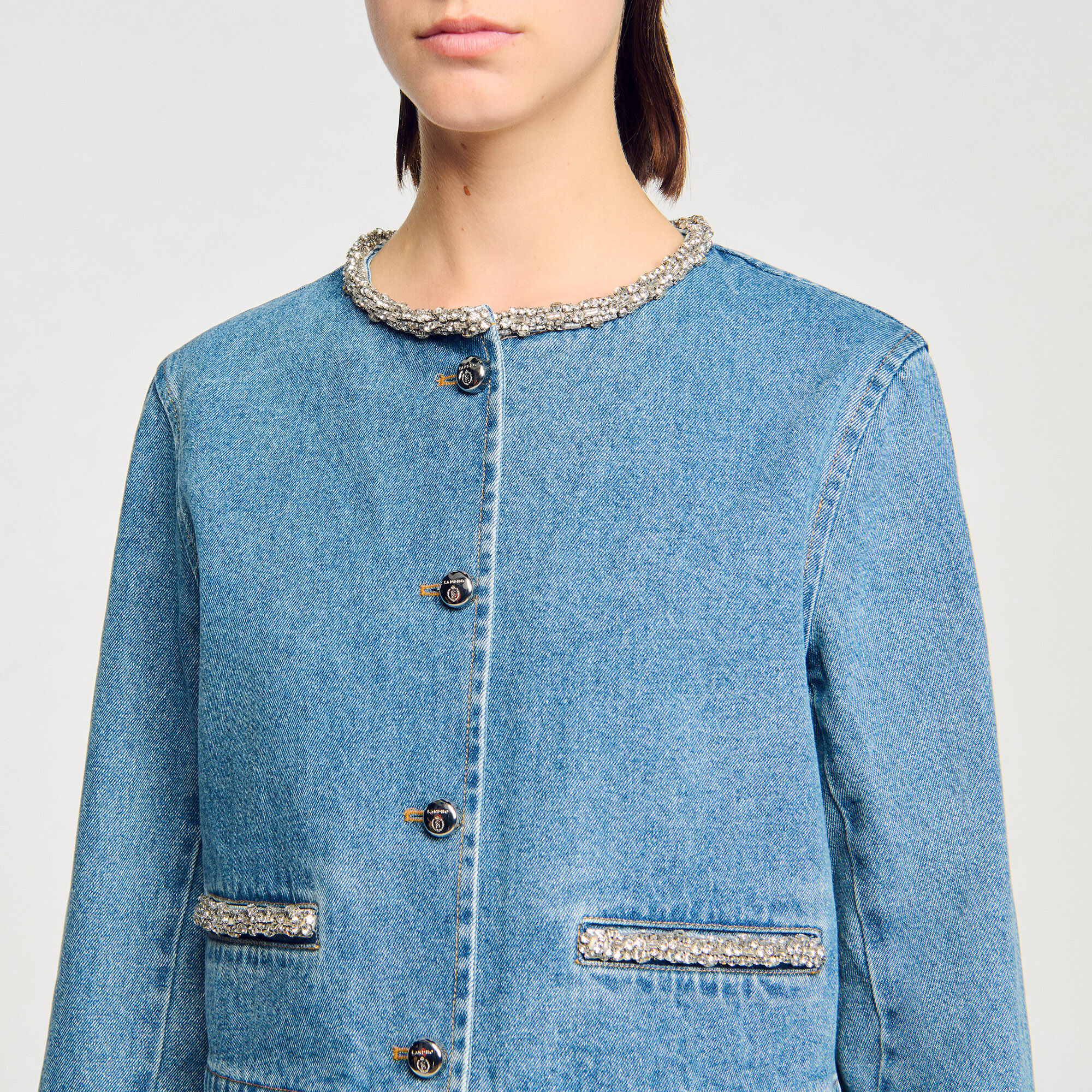 Veste en denim strass