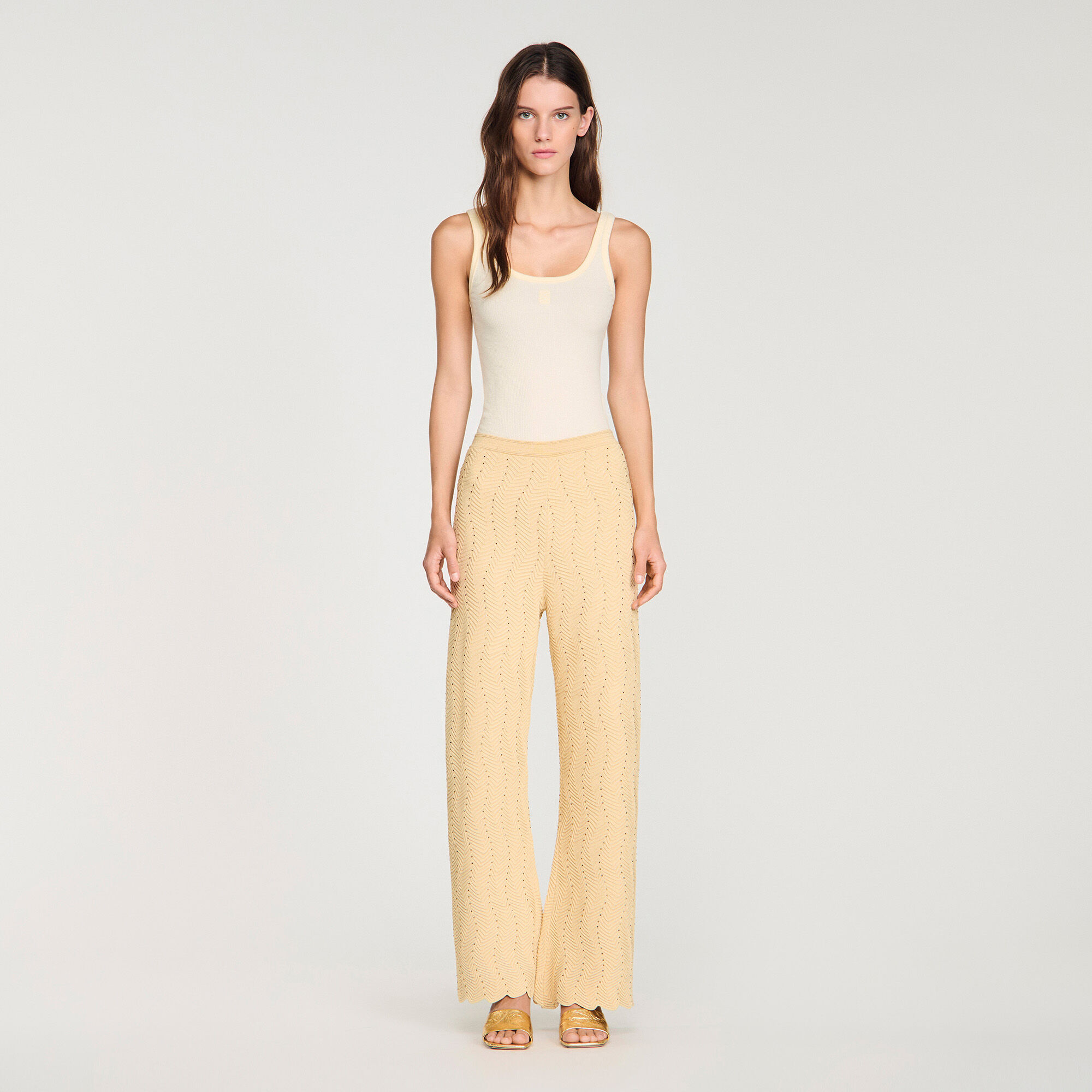 Pantalons en maille strass