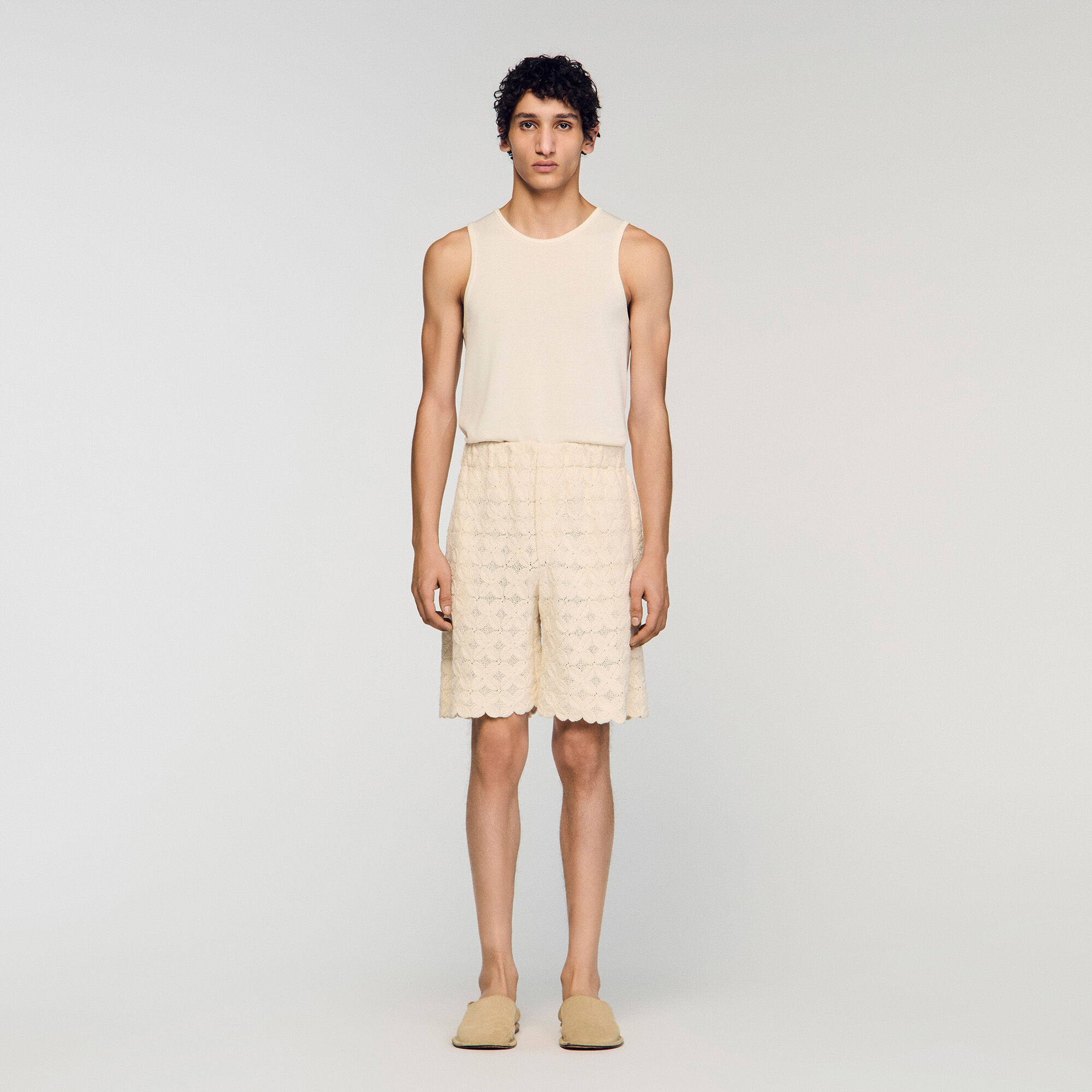 Shorts en coton brodés anglaise